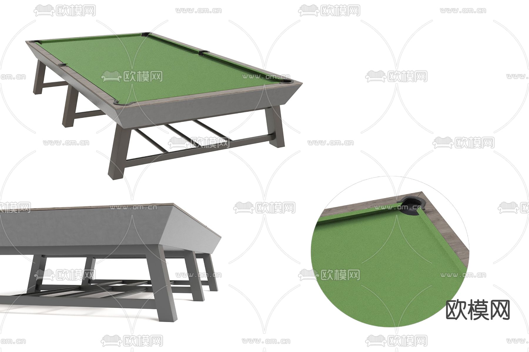 台球桌 桌球3d模型下载