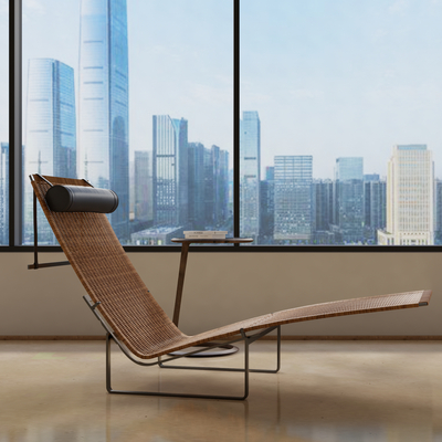  藤编躺椅su模型 