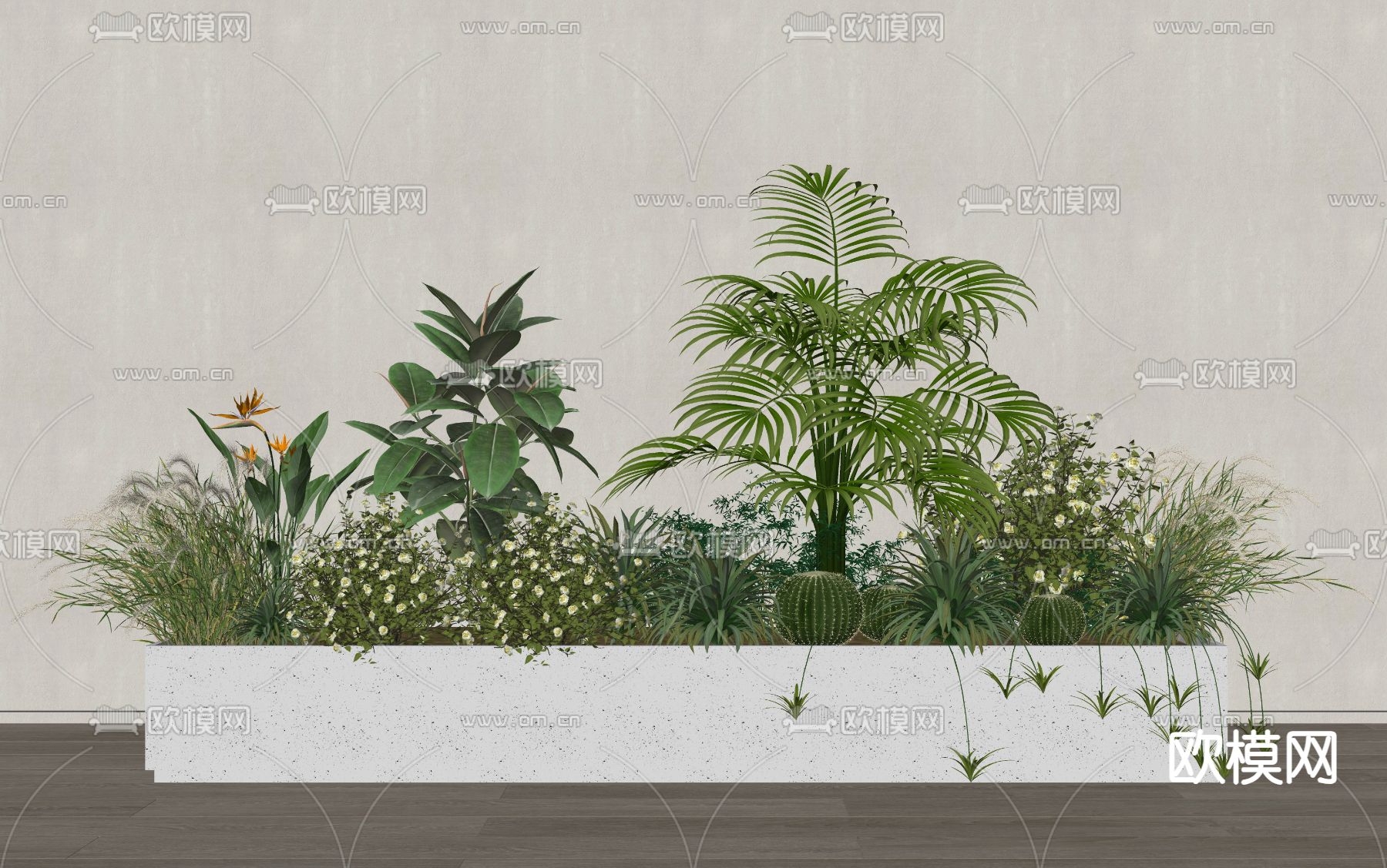 植物堆 花坛su模型下载（渲染图2）