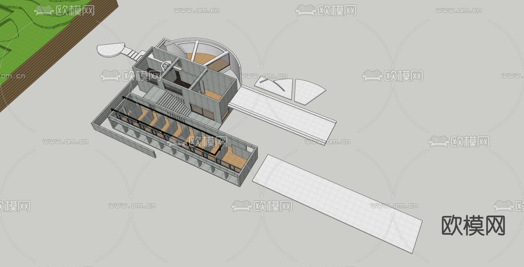 现代别墅外观su模型