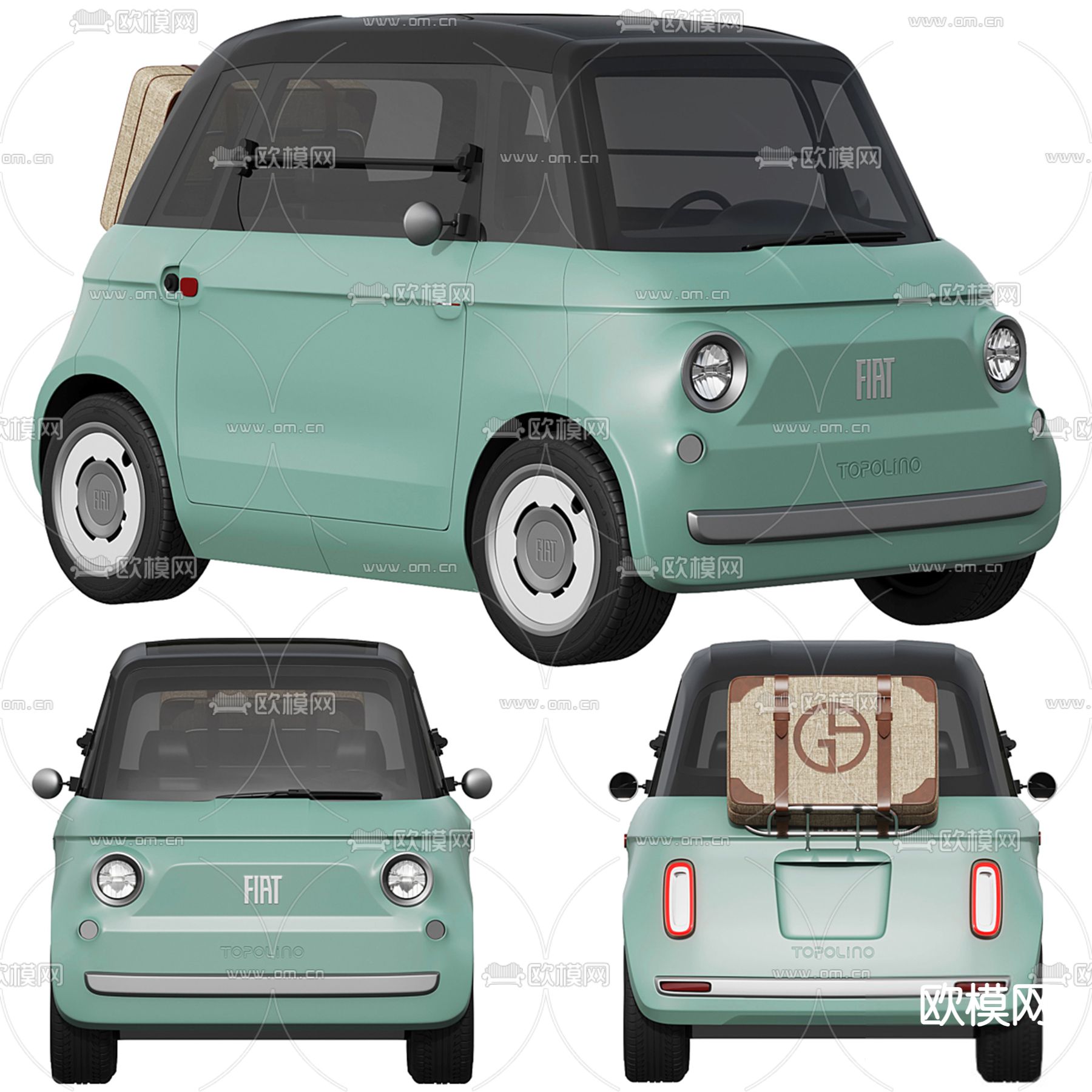 迷你轿车 汽车3d模型下载（渲染图1）