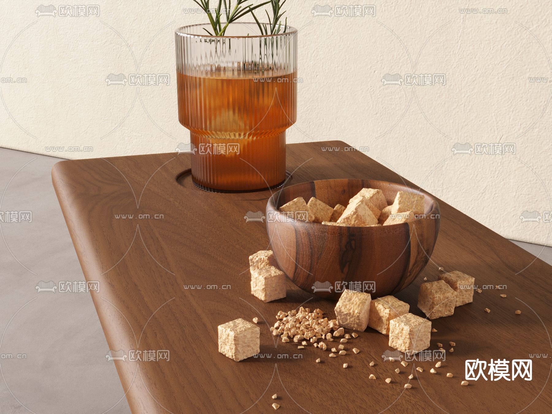 侘寂边几 角几 桌几3d模型下载（渲染图3）