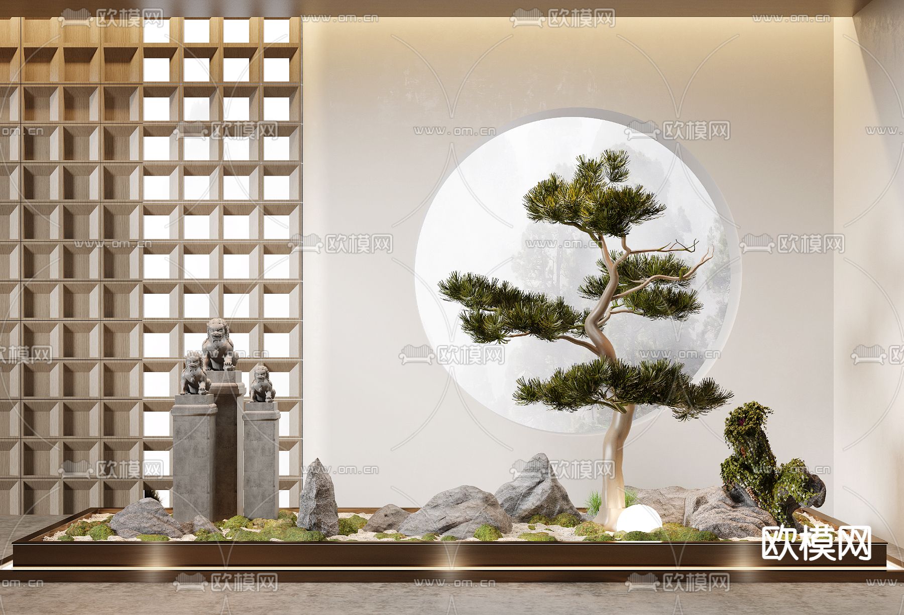 室内造景 植物堆3d模型下载