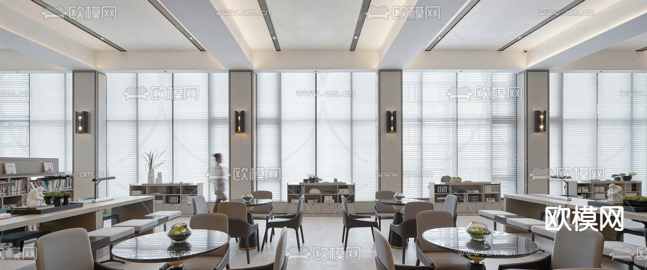 图书馆 阅读室3d模型下载（渲染图2）
