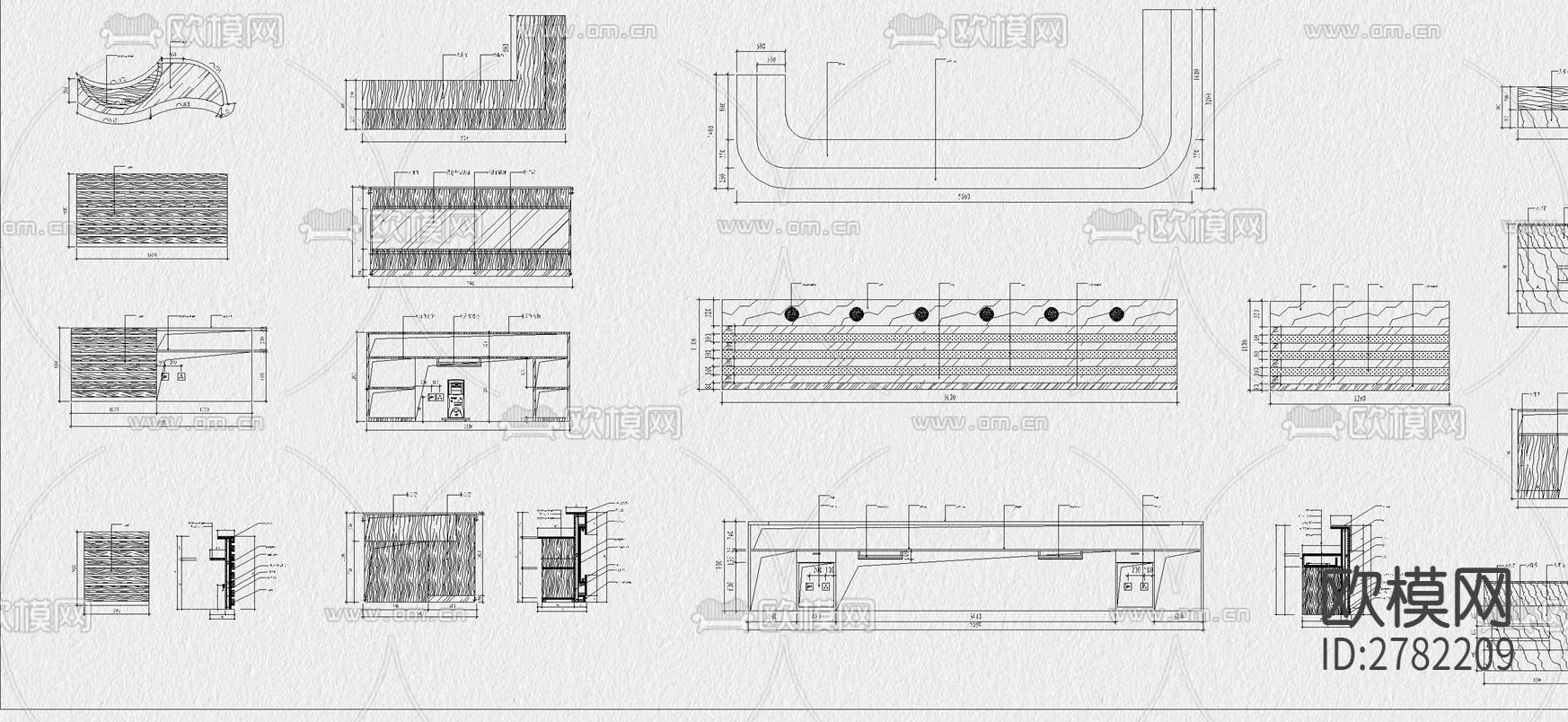 前台 接待台CAD图库下载（渲染图8）