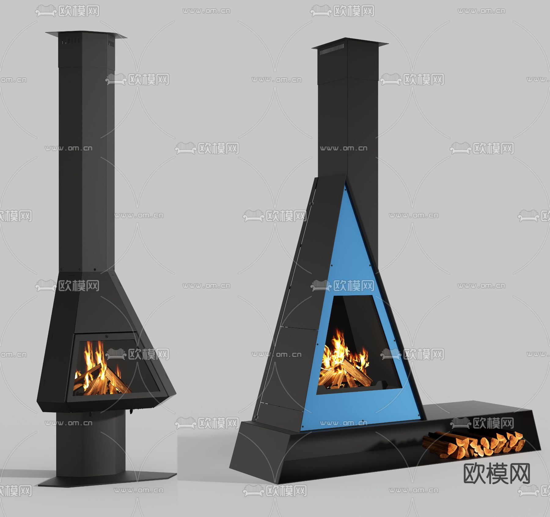 悬挂壁炉3d模型下载（渲染图2）