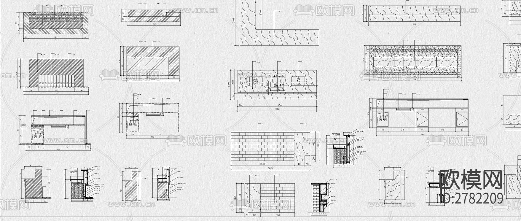 前台 接待台CAD图库下载（渲染图2）
