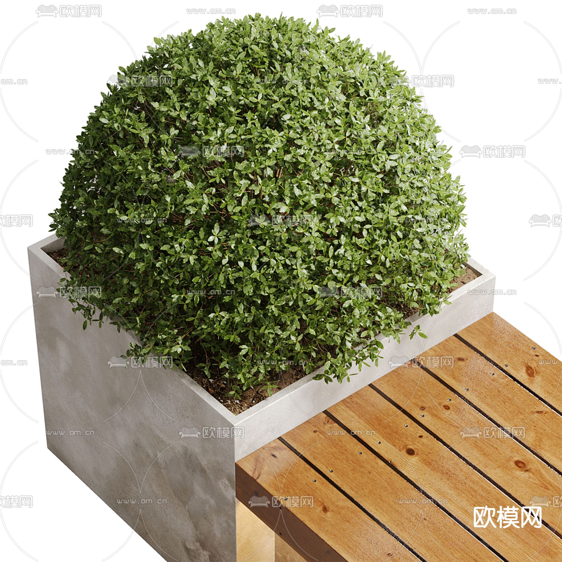 花坛 公共座椅3d模型下载（渲染图2）