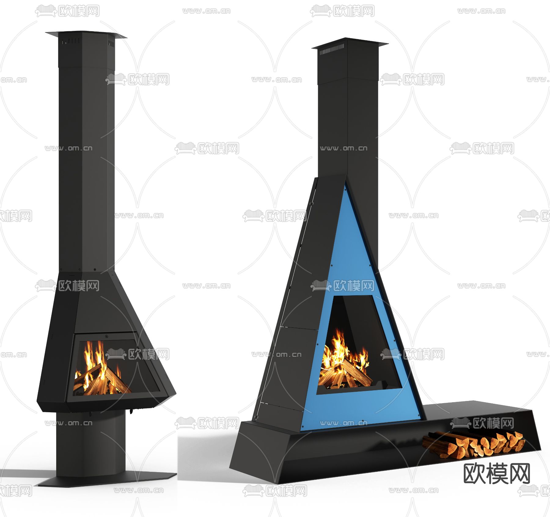 悬挂壁炉3d模型下载（渲染图1）