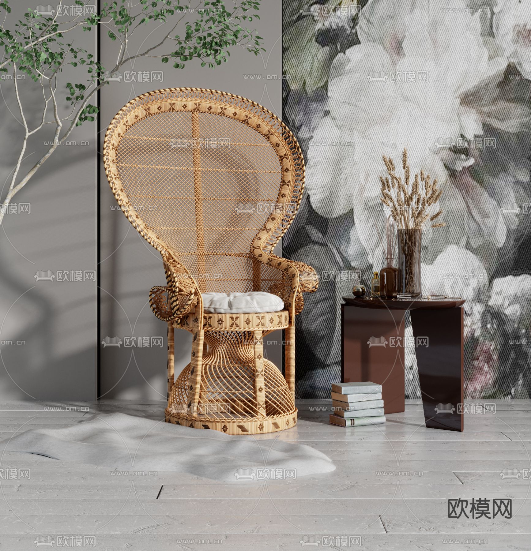 东南亚椅子 编织休闲椅3d模型下载