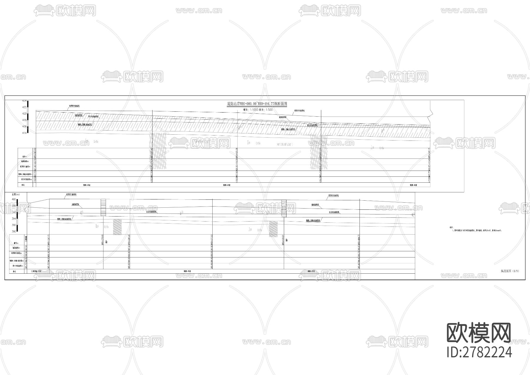 大中型水库库区美丽家园 水系工程CAD施工图下载（渲染图2）