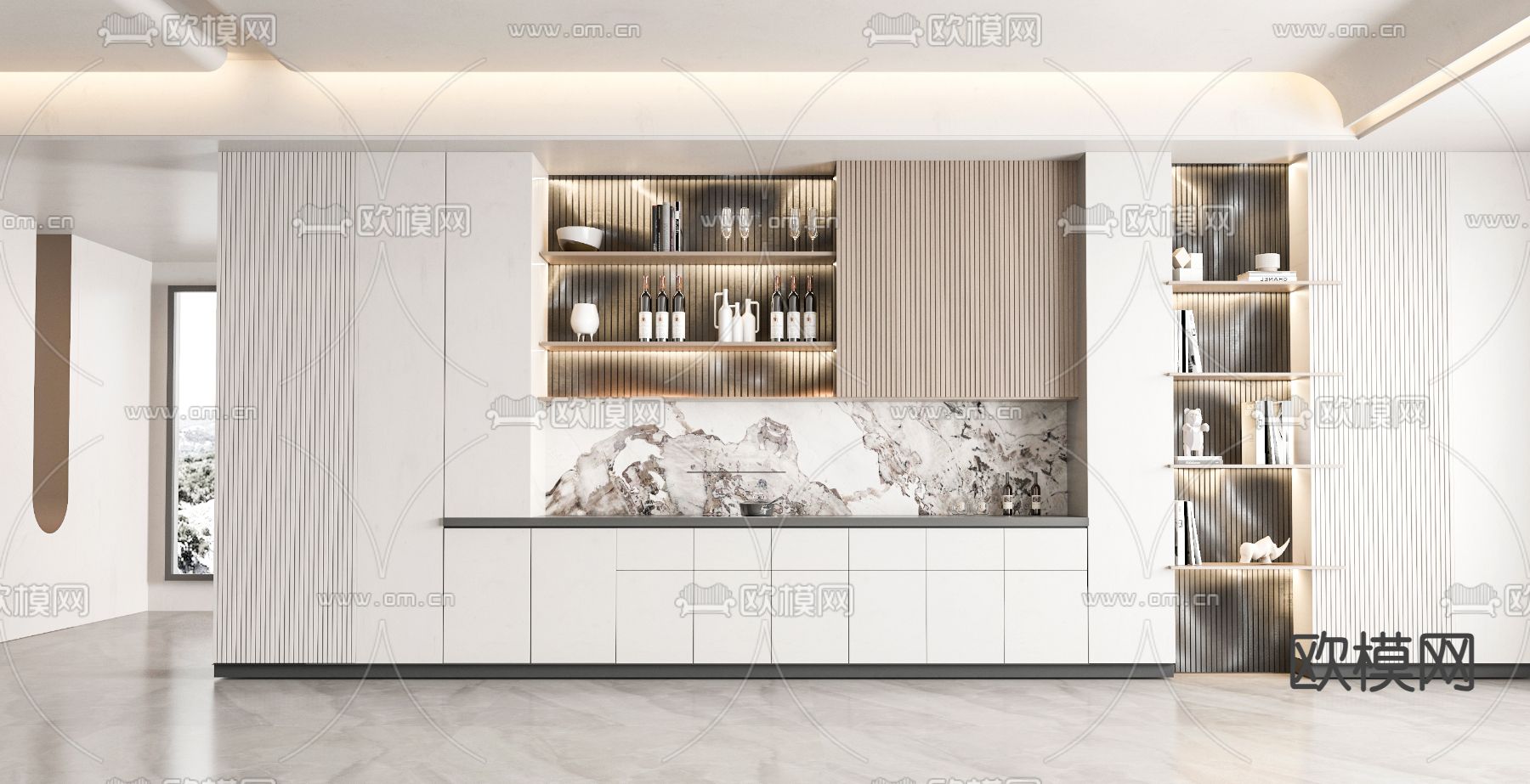 现代酒柜3d模型下载