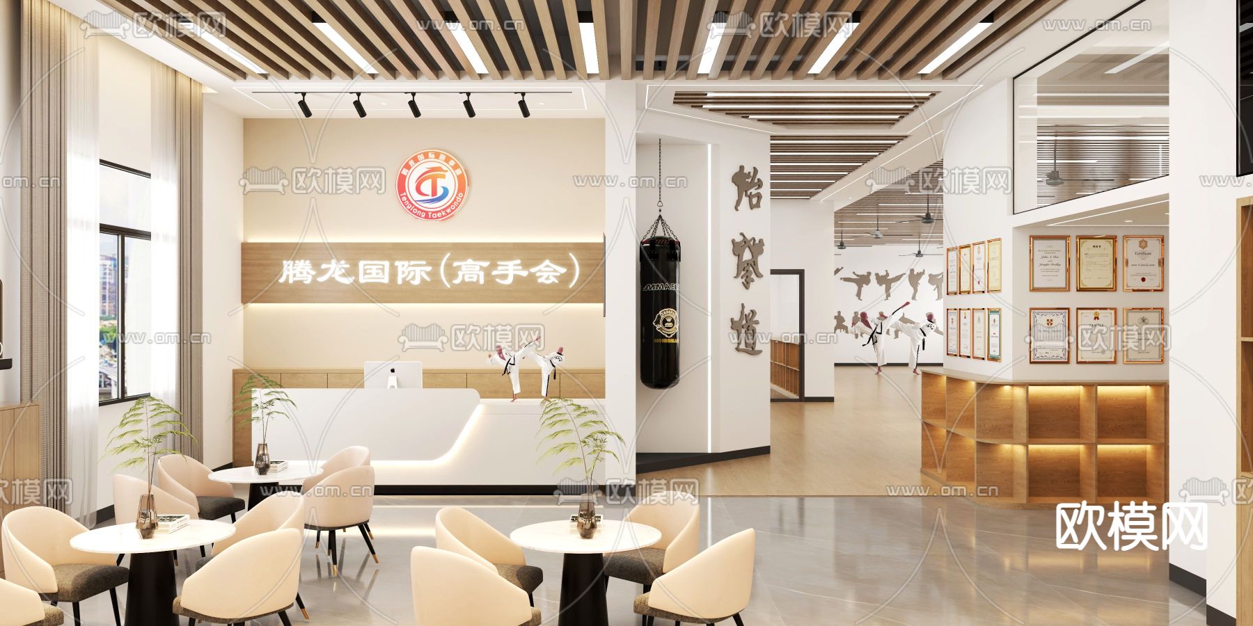跆拳道培训中心免费3d模型下载（渲染图1）