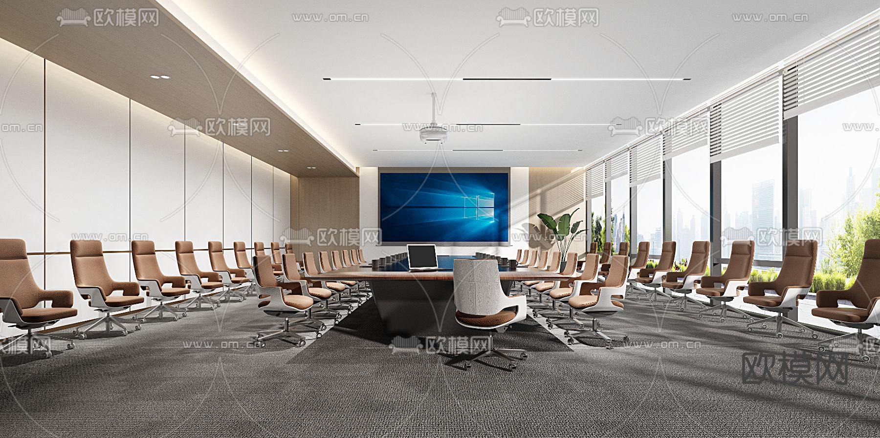 现代会议室3d模型下载
