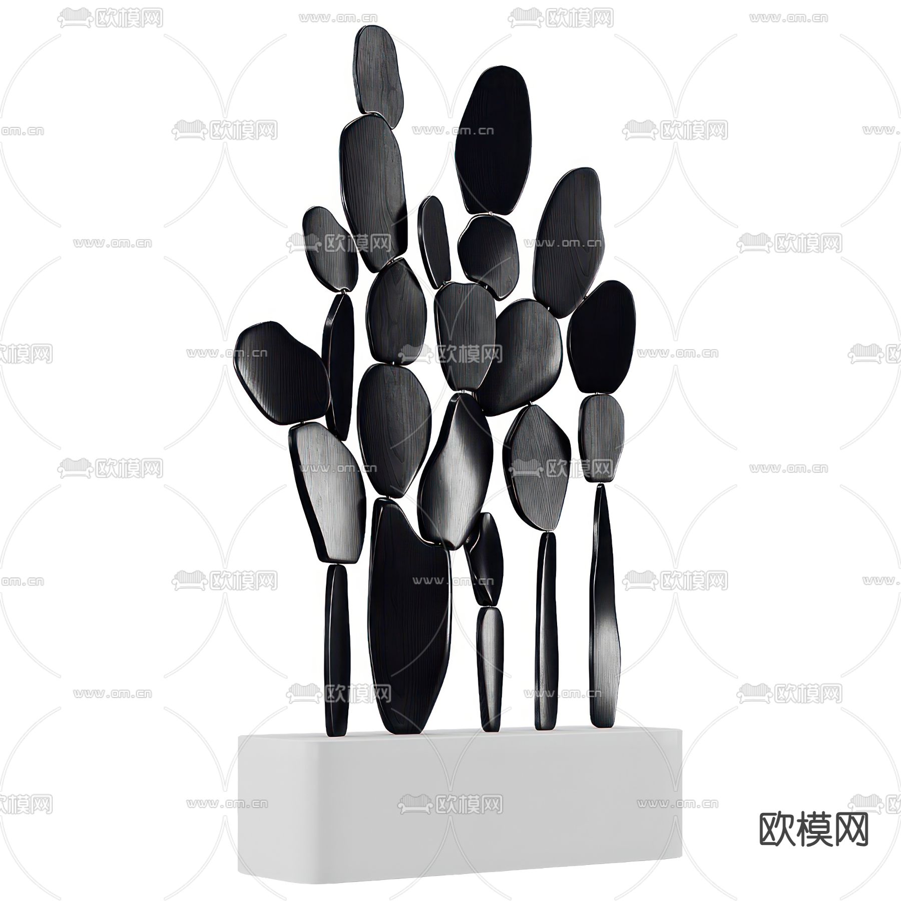 仙人掌雕塑 摆件3d模型下载（渲染图2）