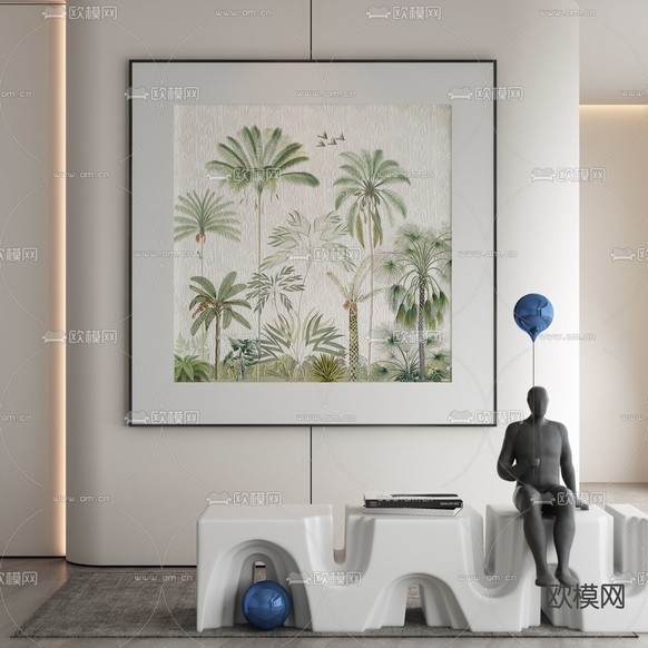 肌理画 装饰画3d模型下载