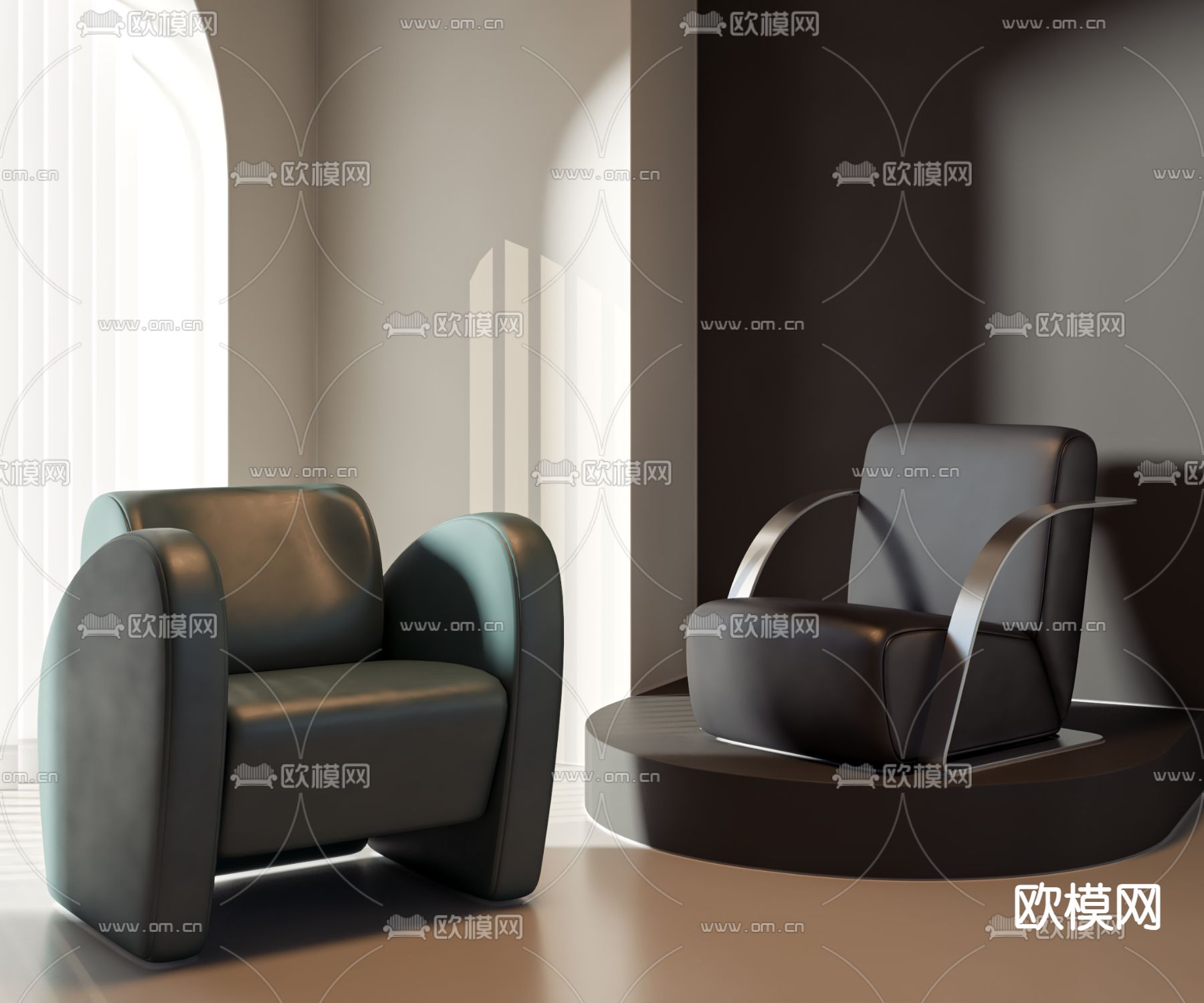 休闲椅 皮质沙发椅3d模型下载