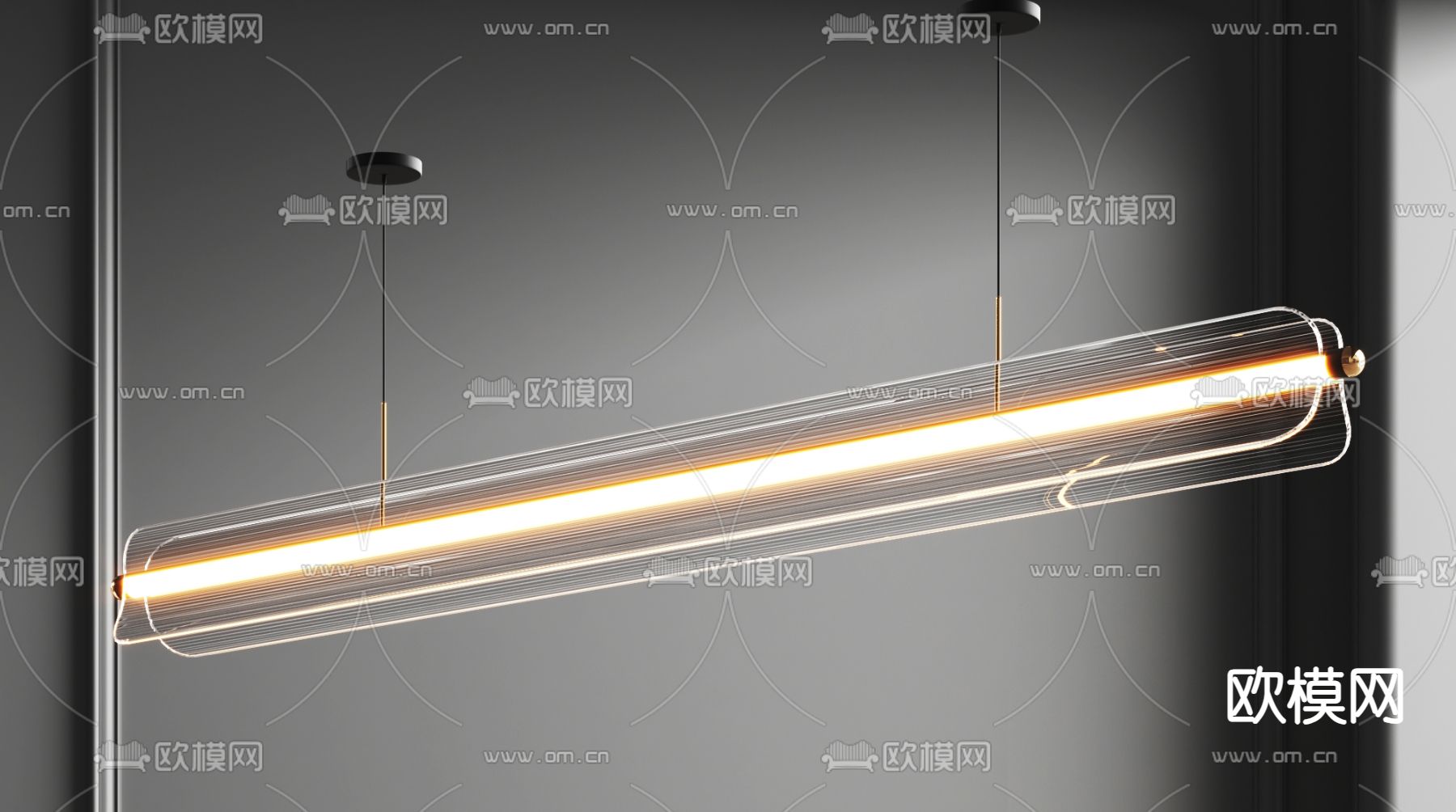 办公吊灯 长吊灯3d模型下载
