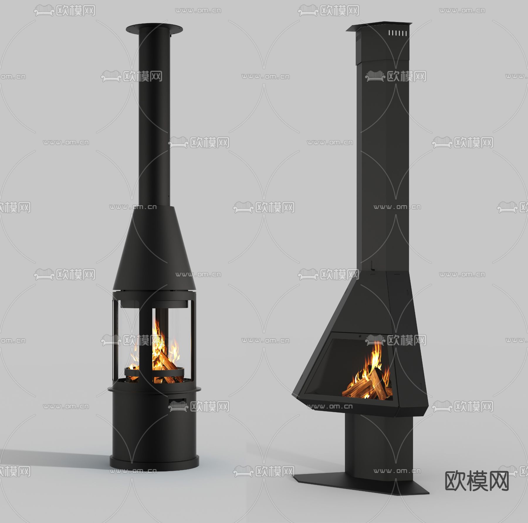 悬挂壁炉3d模型下载