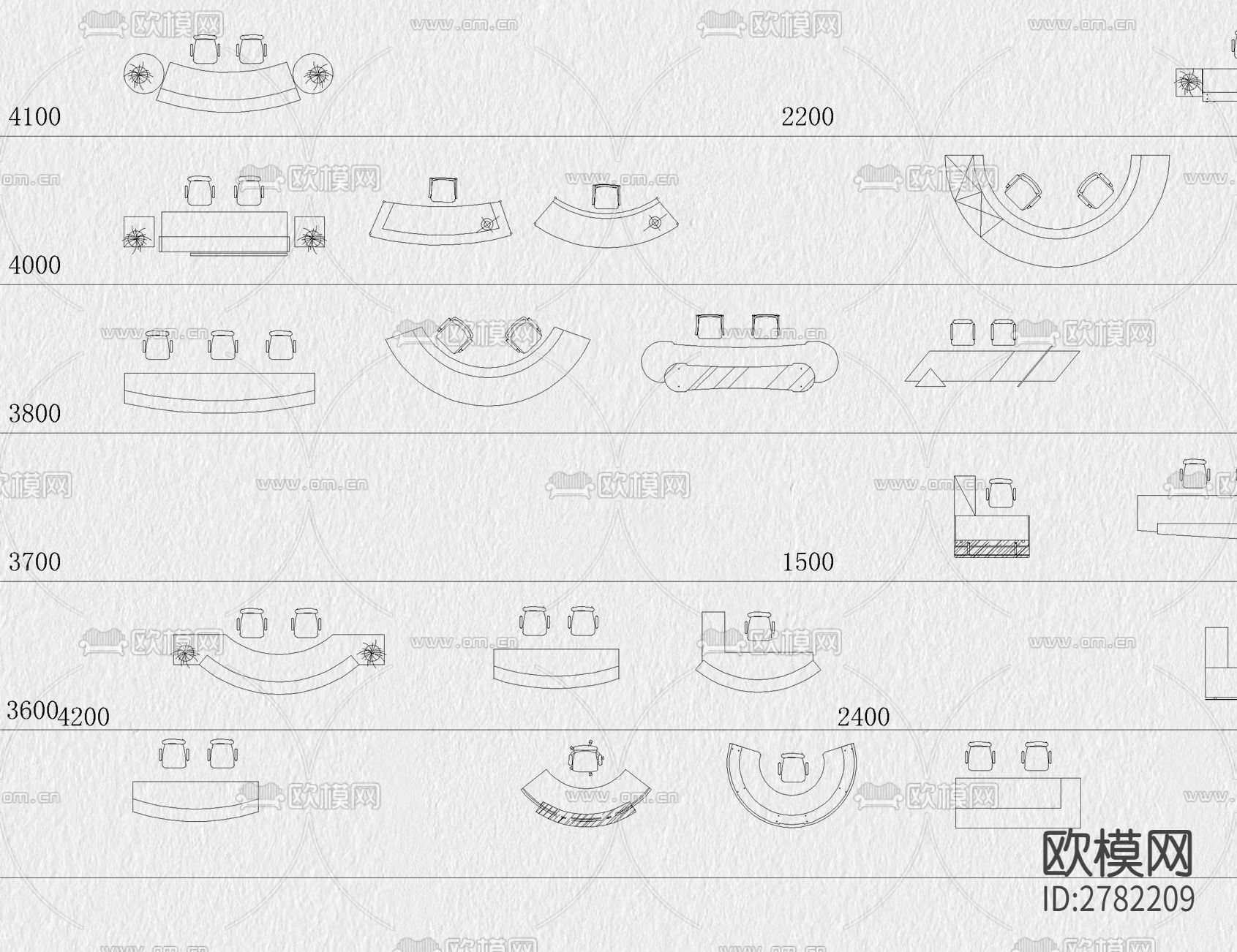 前台 接待台CAD图库下载（渲染图10）