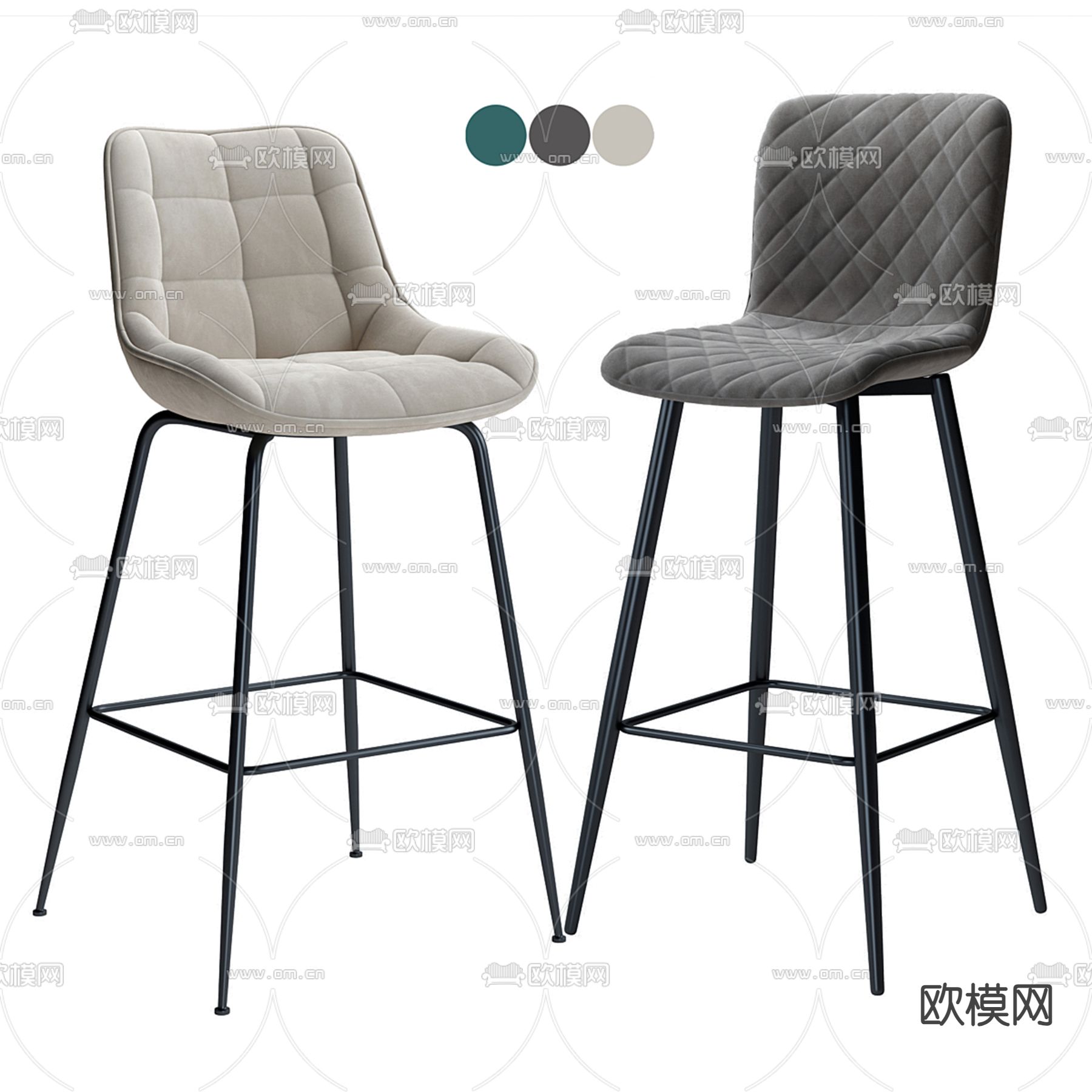 现代吧椅3d模型下载（渲染图2）