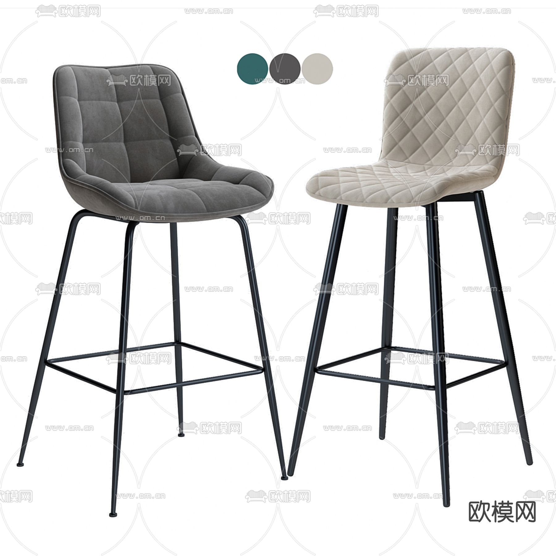 现代吧椅3d模型下载（渲染图1）