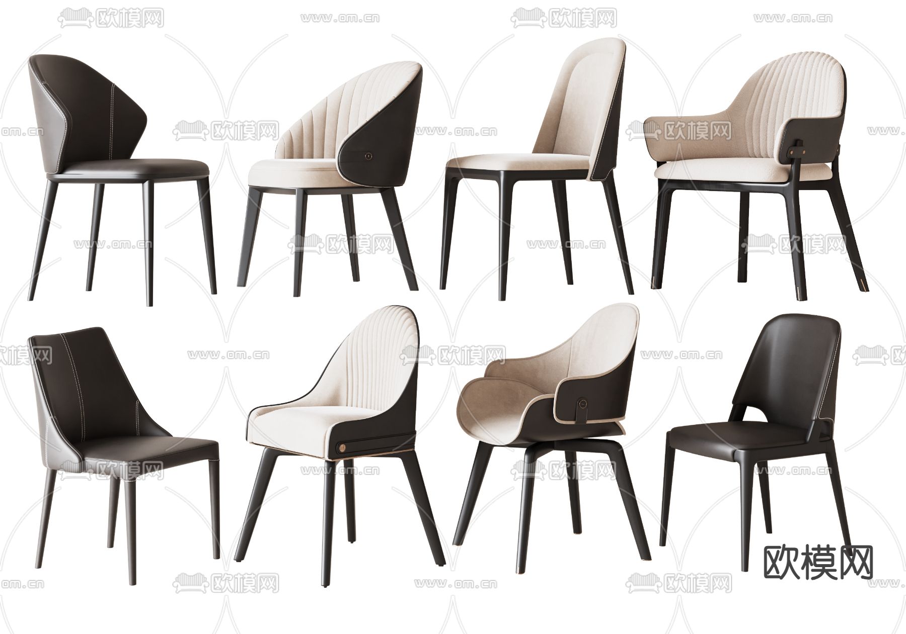 现代椅子 餐椅3d模型下载