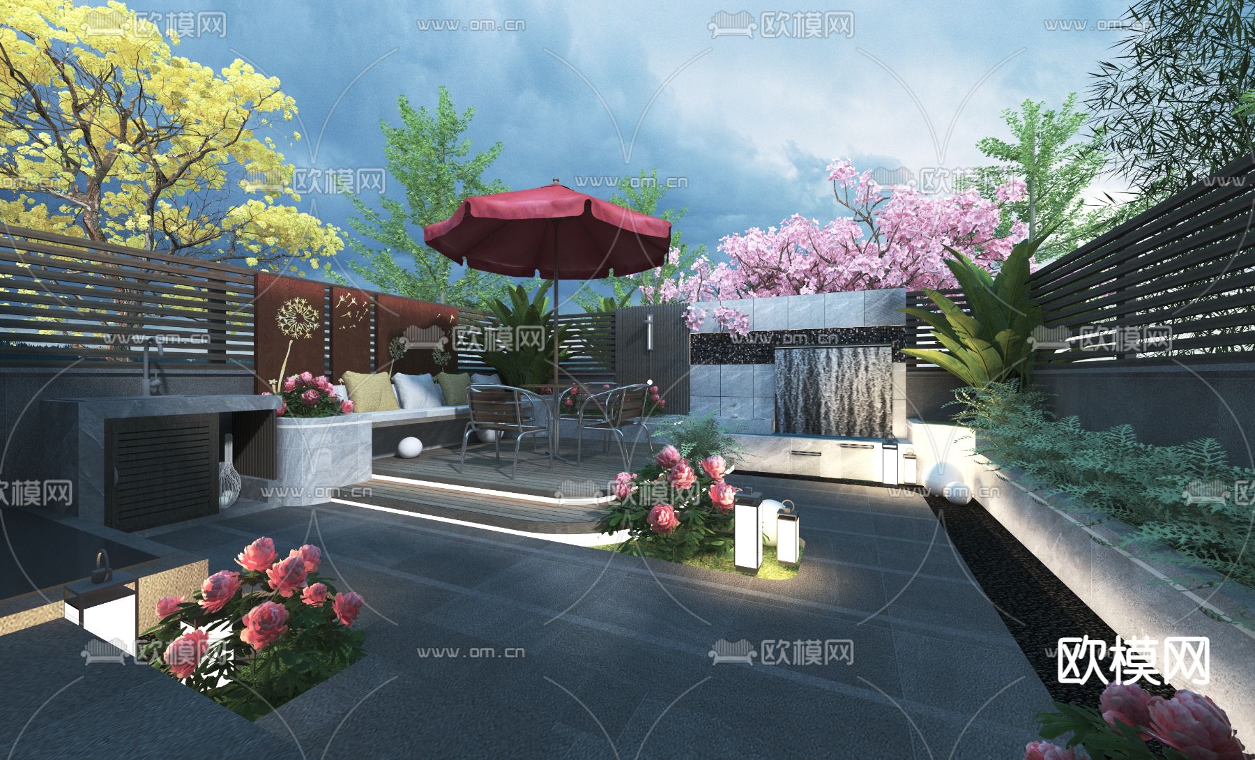 庭院景观 花园3d模型下载