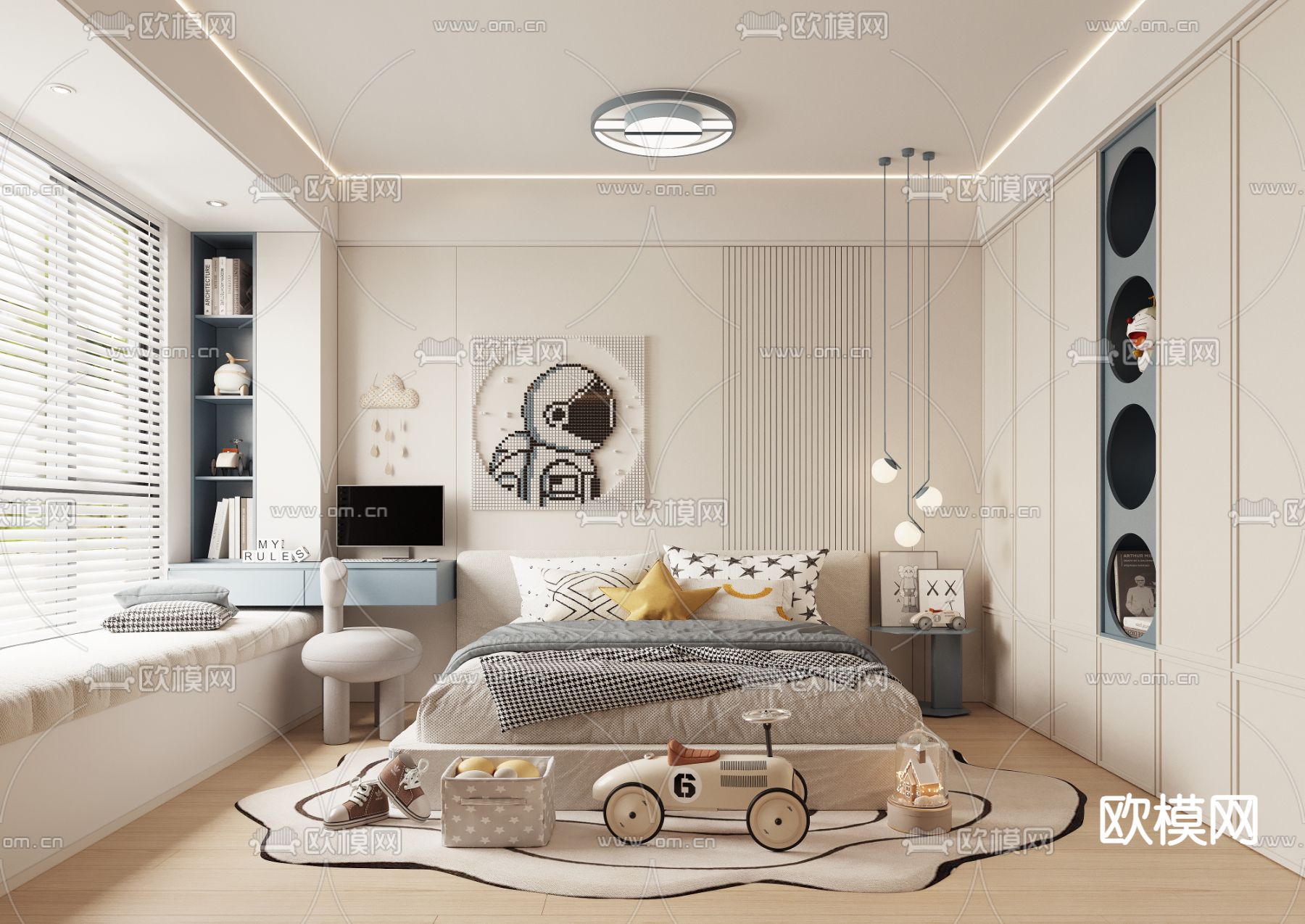 儿童房 男孩房 小孩房3d模型下载