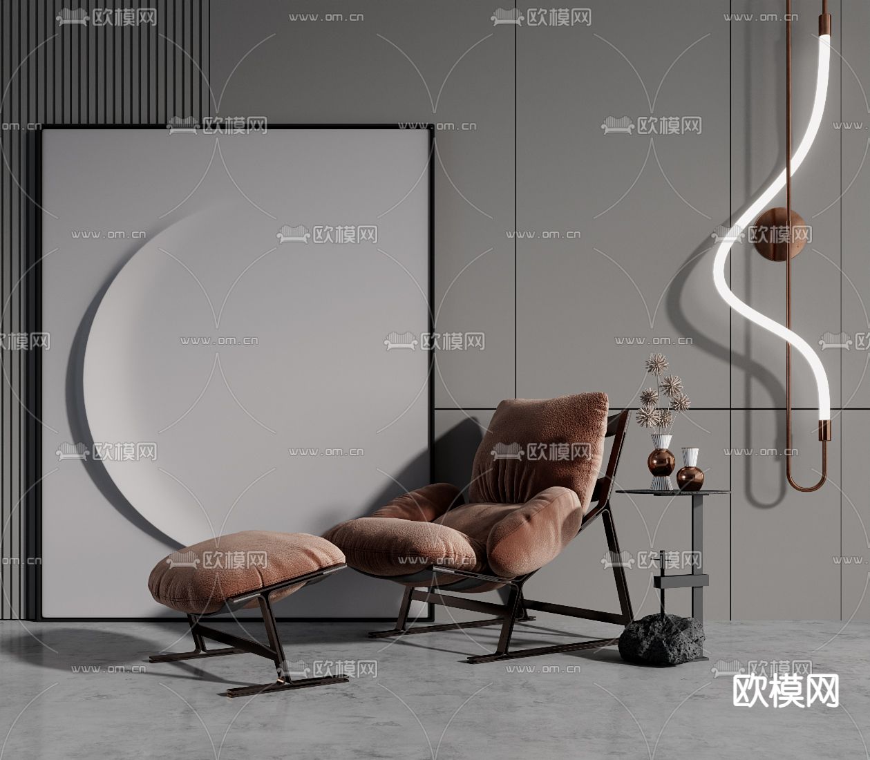 现代休闲椅3d模型下载