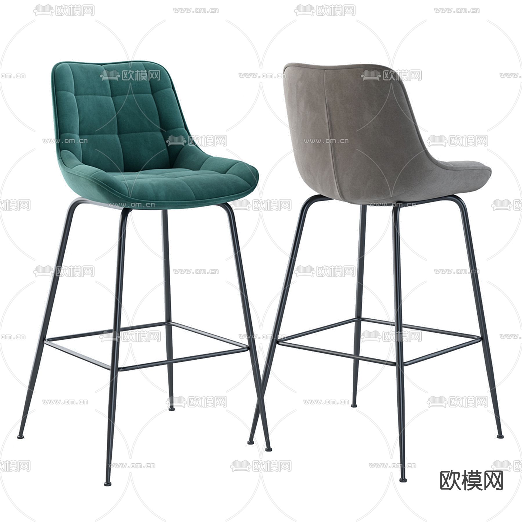 现代吧椅3d模型下载（渲染图3）