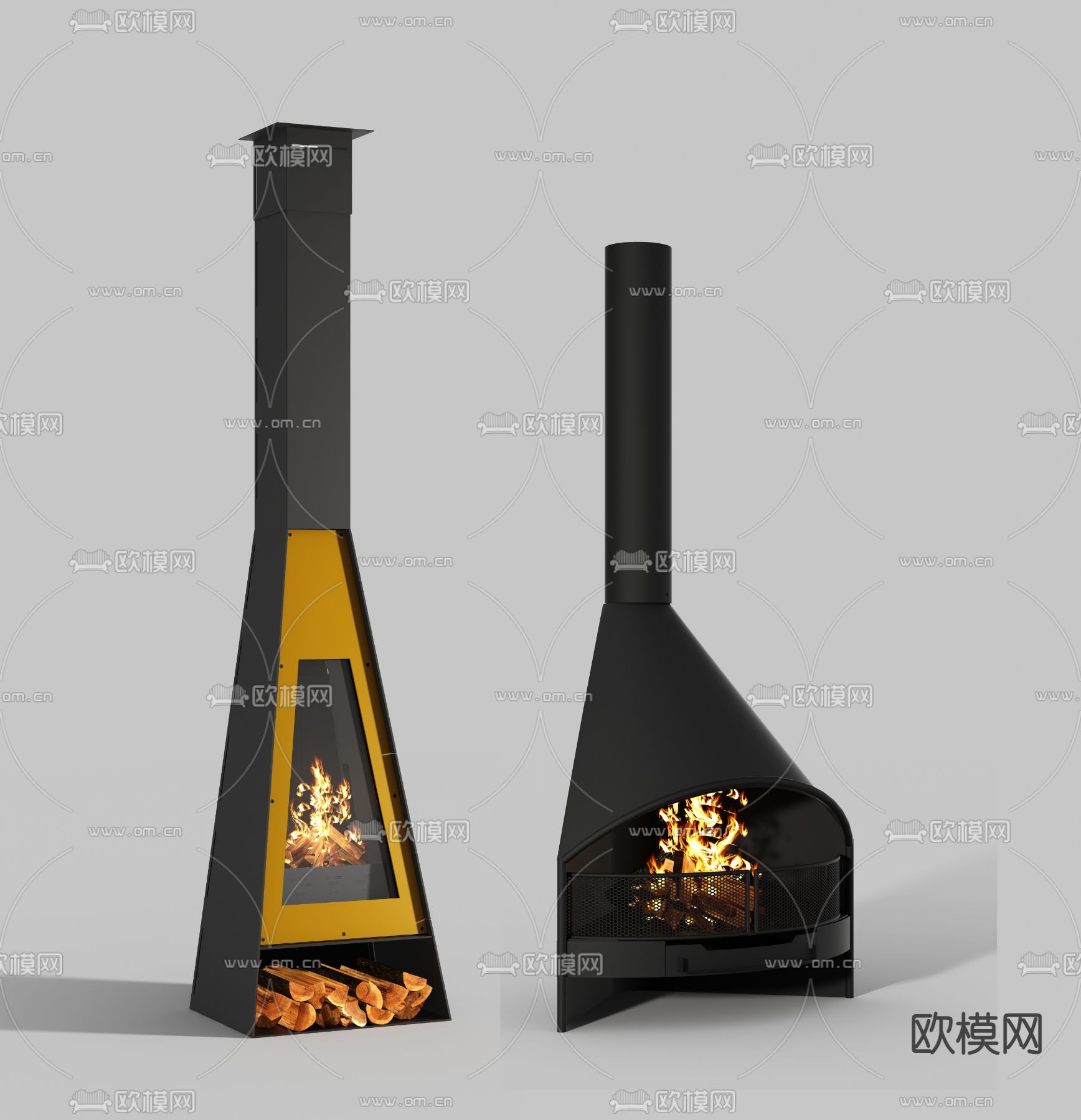 壁炉3d模型下载