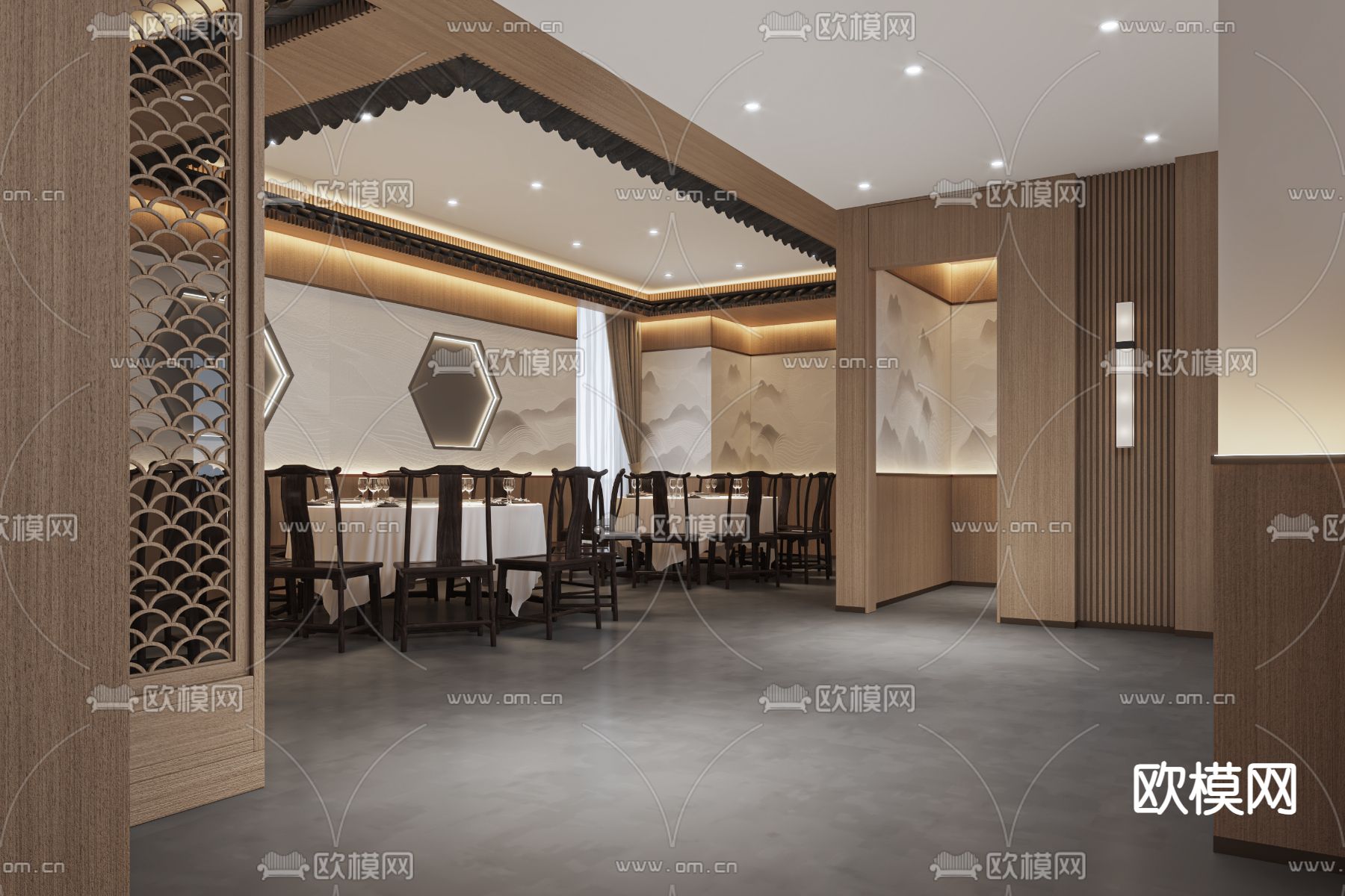 酒店大厅免费3d模型下载（渲染图2）
