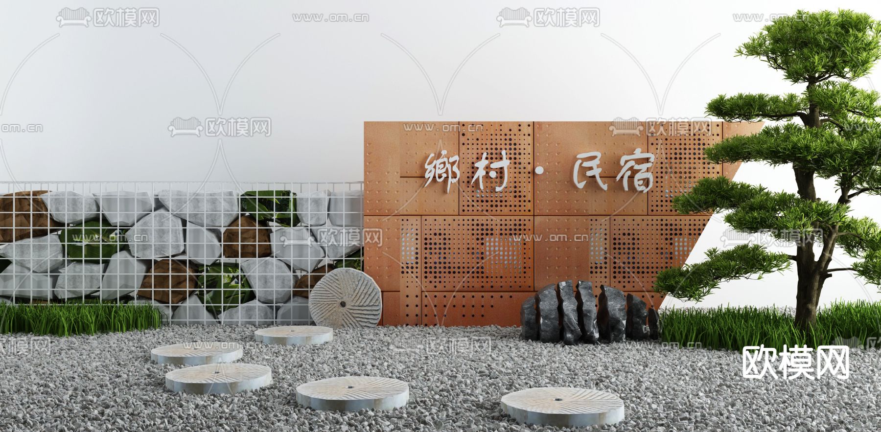 庭院景观小品3d模型下载