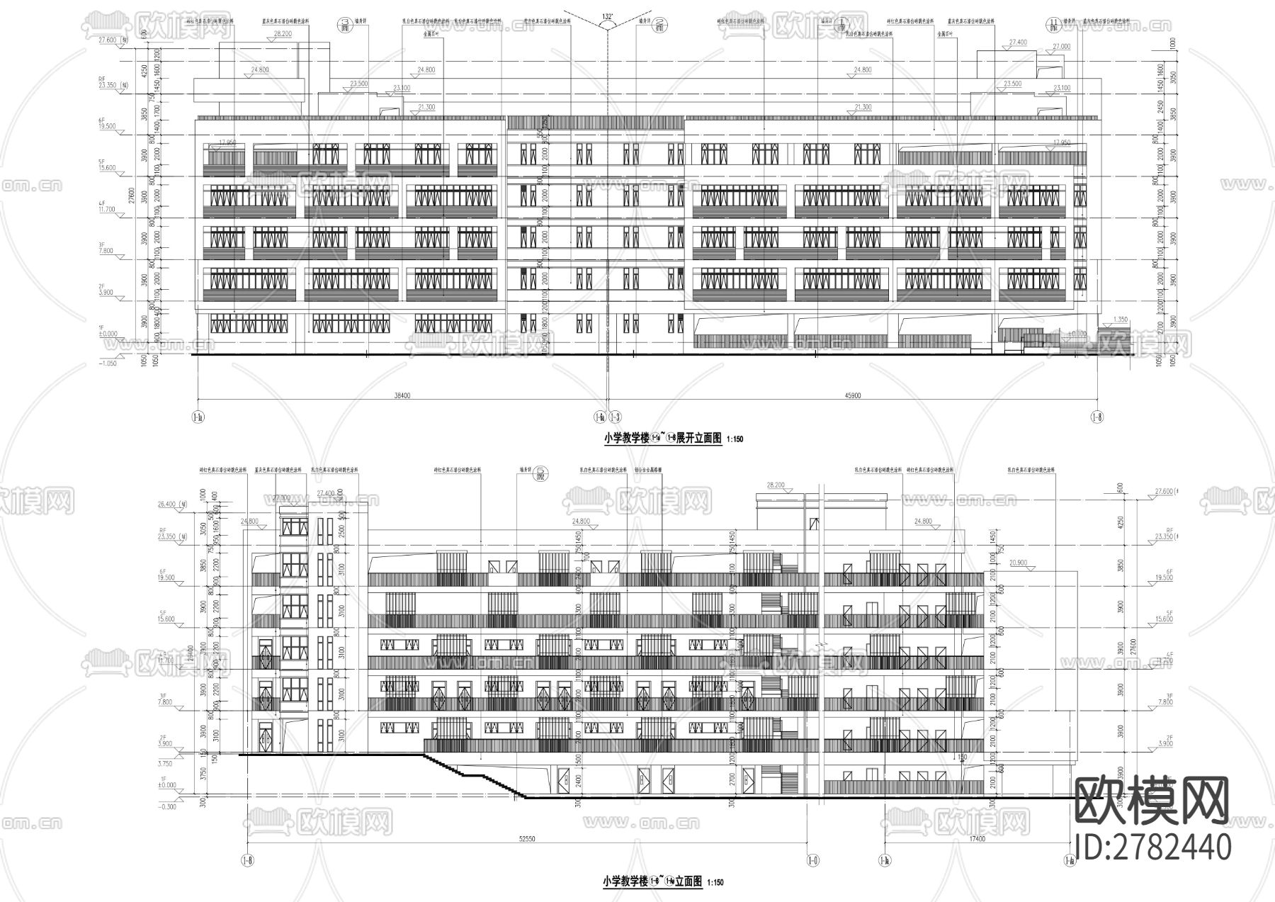 学校建筑CAD施工图下载（渲染图3）