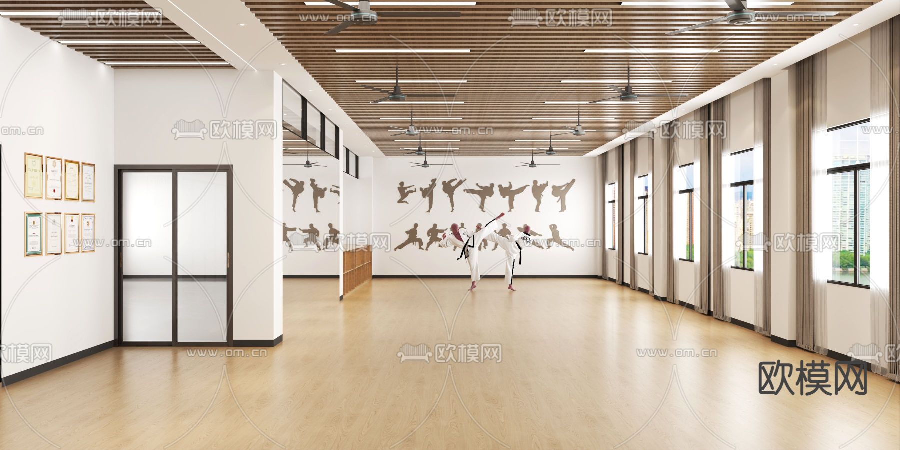 跆拳道培训中心免费3d模型下载（渲染图3）