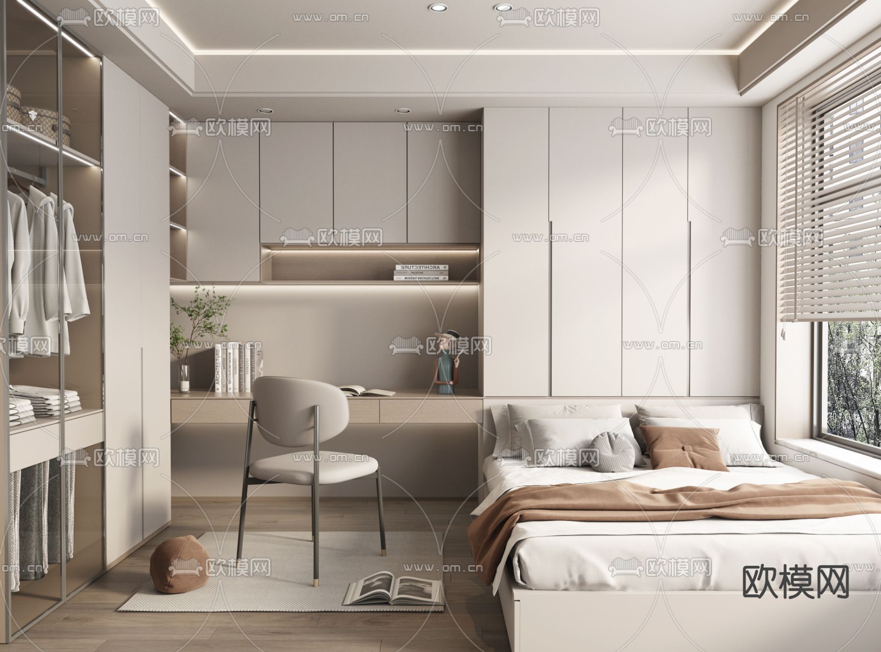 榻榻米卧室 次卧3d模型下载