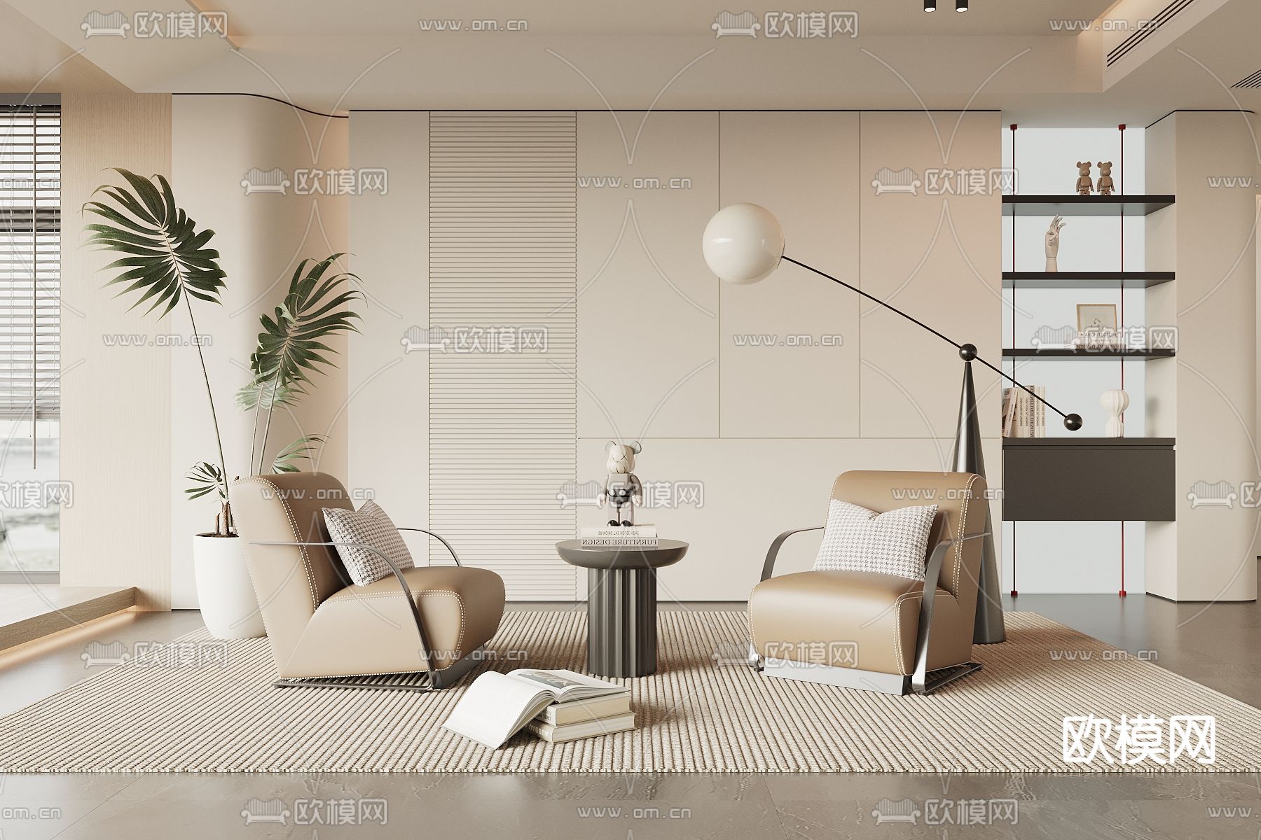 皮革沙发 单人沙发3d模型下载