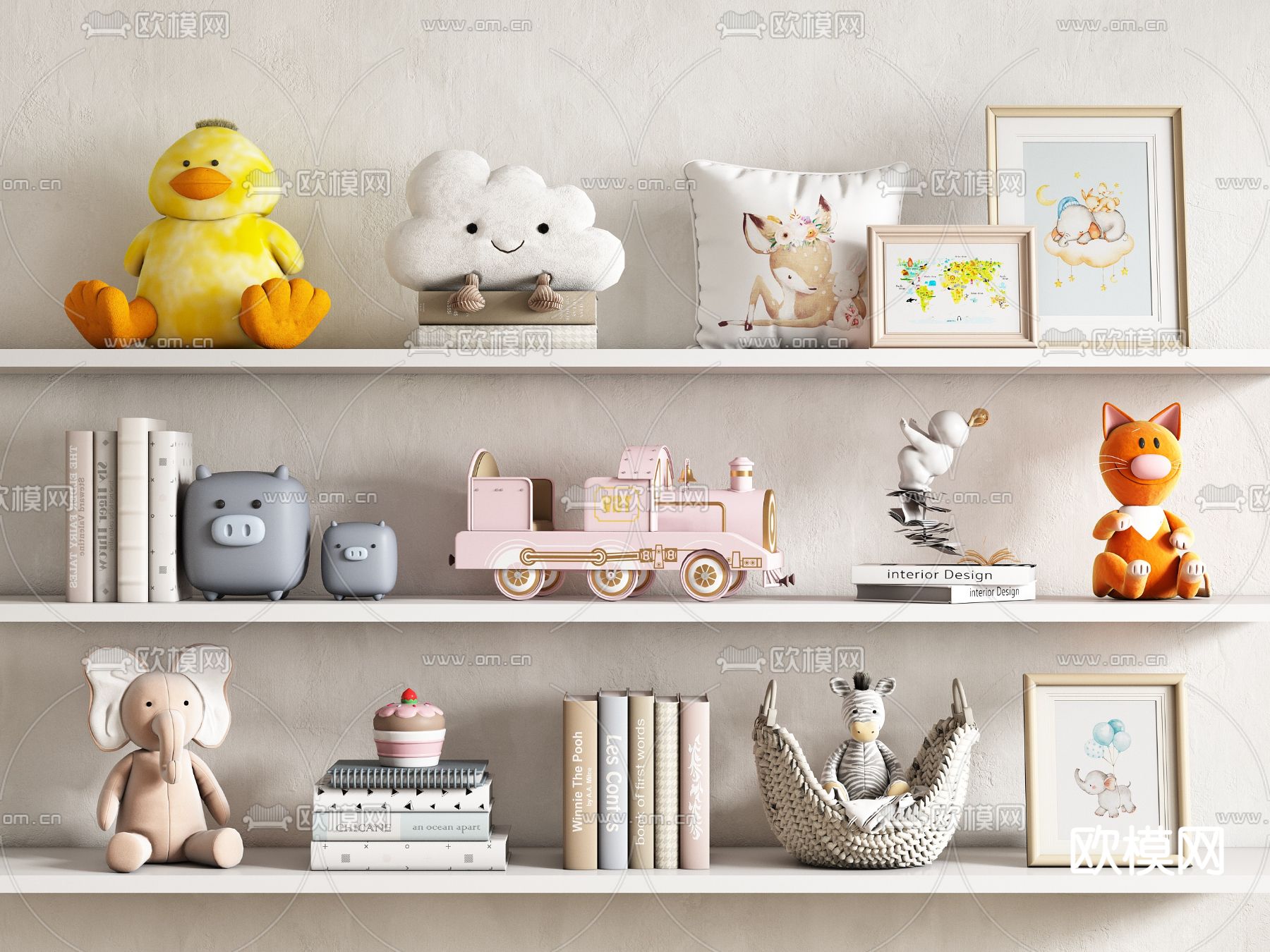 儿童摆件 玩偶 公仔 书籍3d模型下载