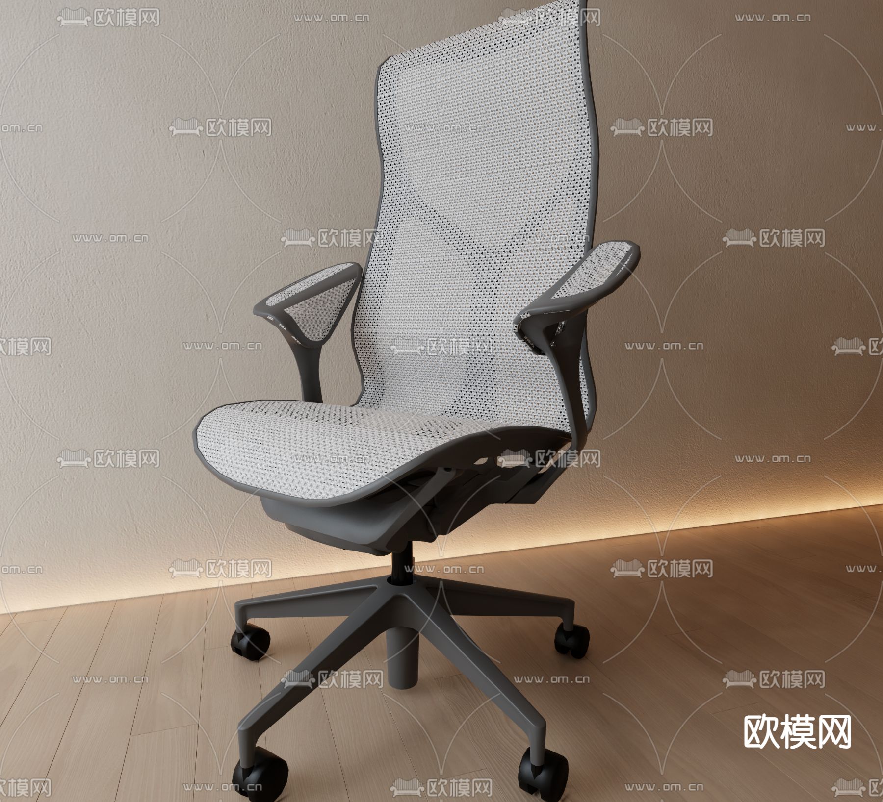 现代办公椅su模型下载（渲染图2）
