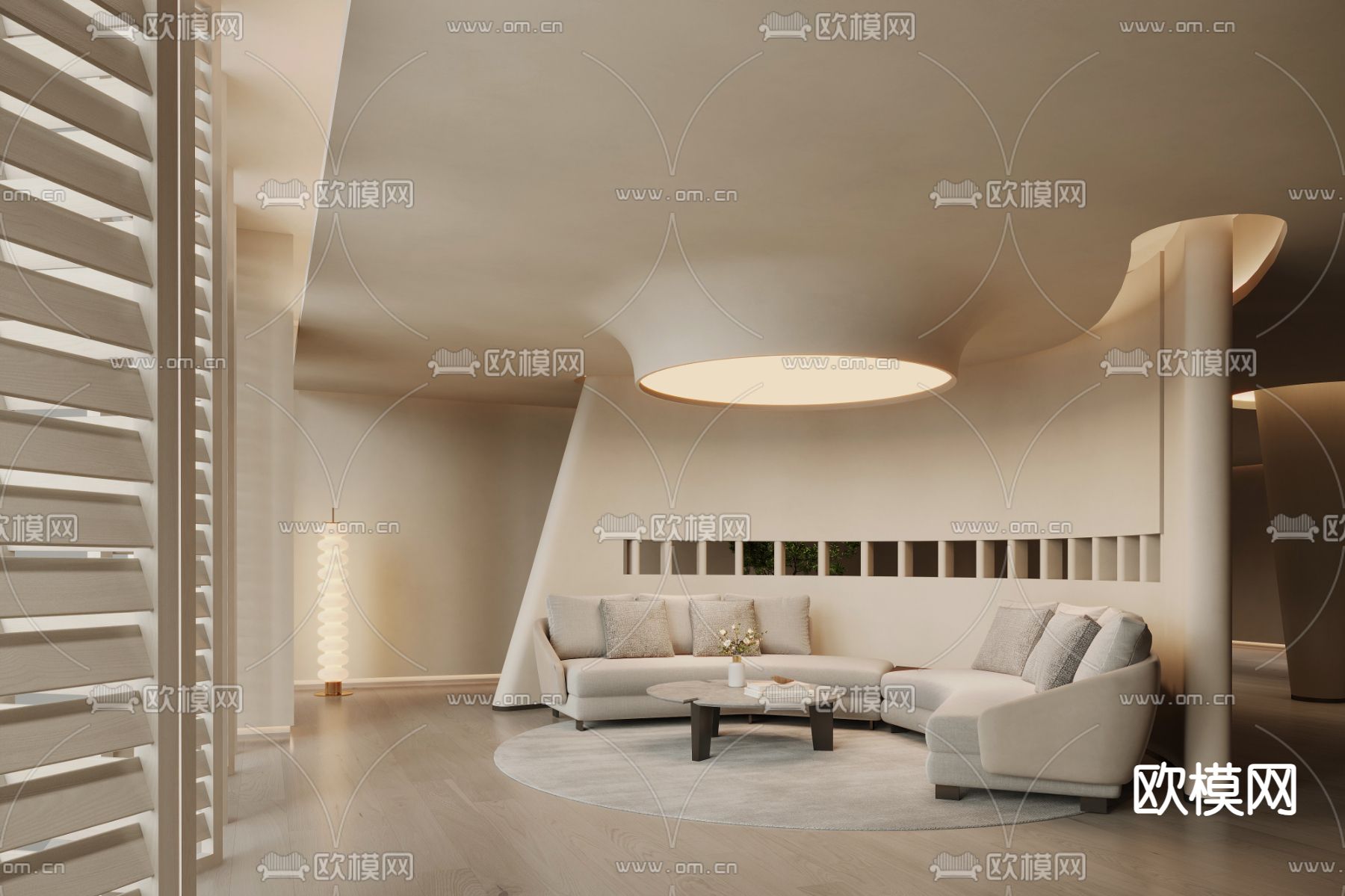 美容院 前台大厅su模型下载（渲染图1）