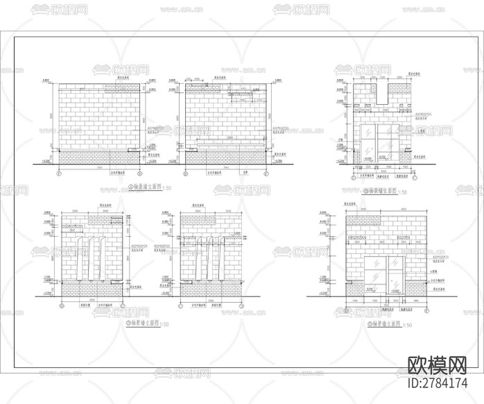 小區(qū)入口大門cad施工圖下載(渲染圖5)
