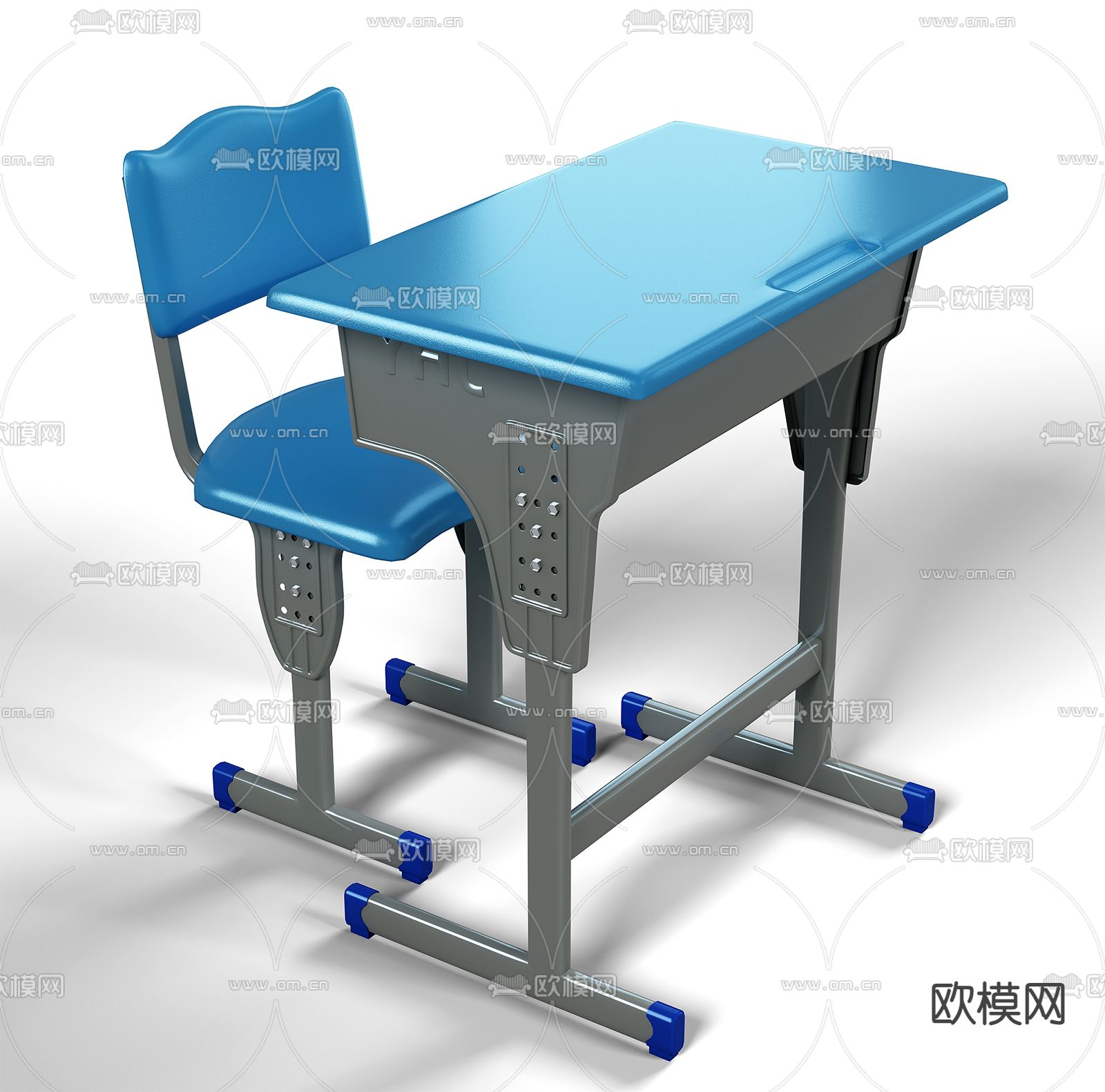儿童学习桌 课桌椅su模型下载（渲染图1）