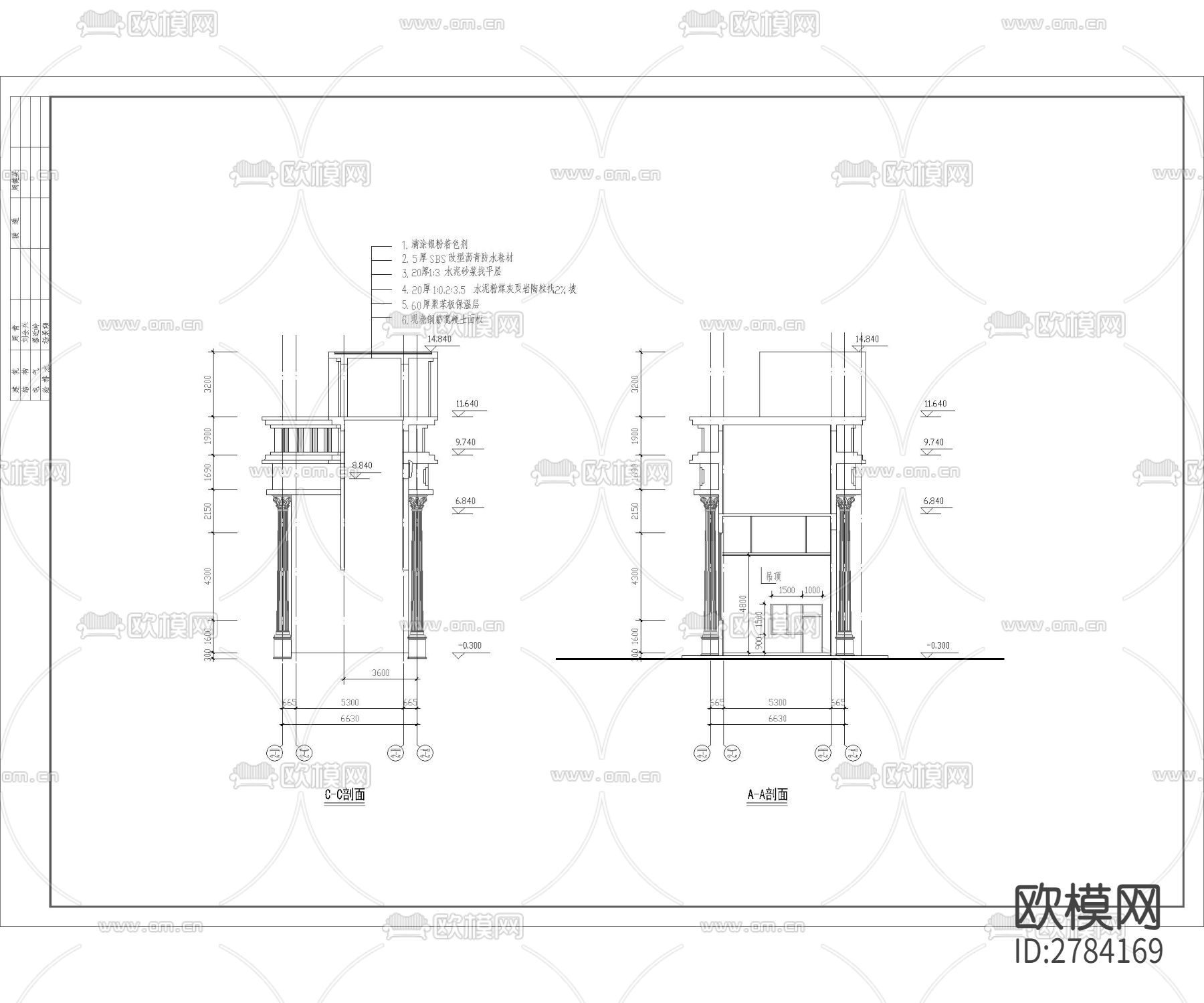 小区入口大门cad施工图下载（渲染图2）