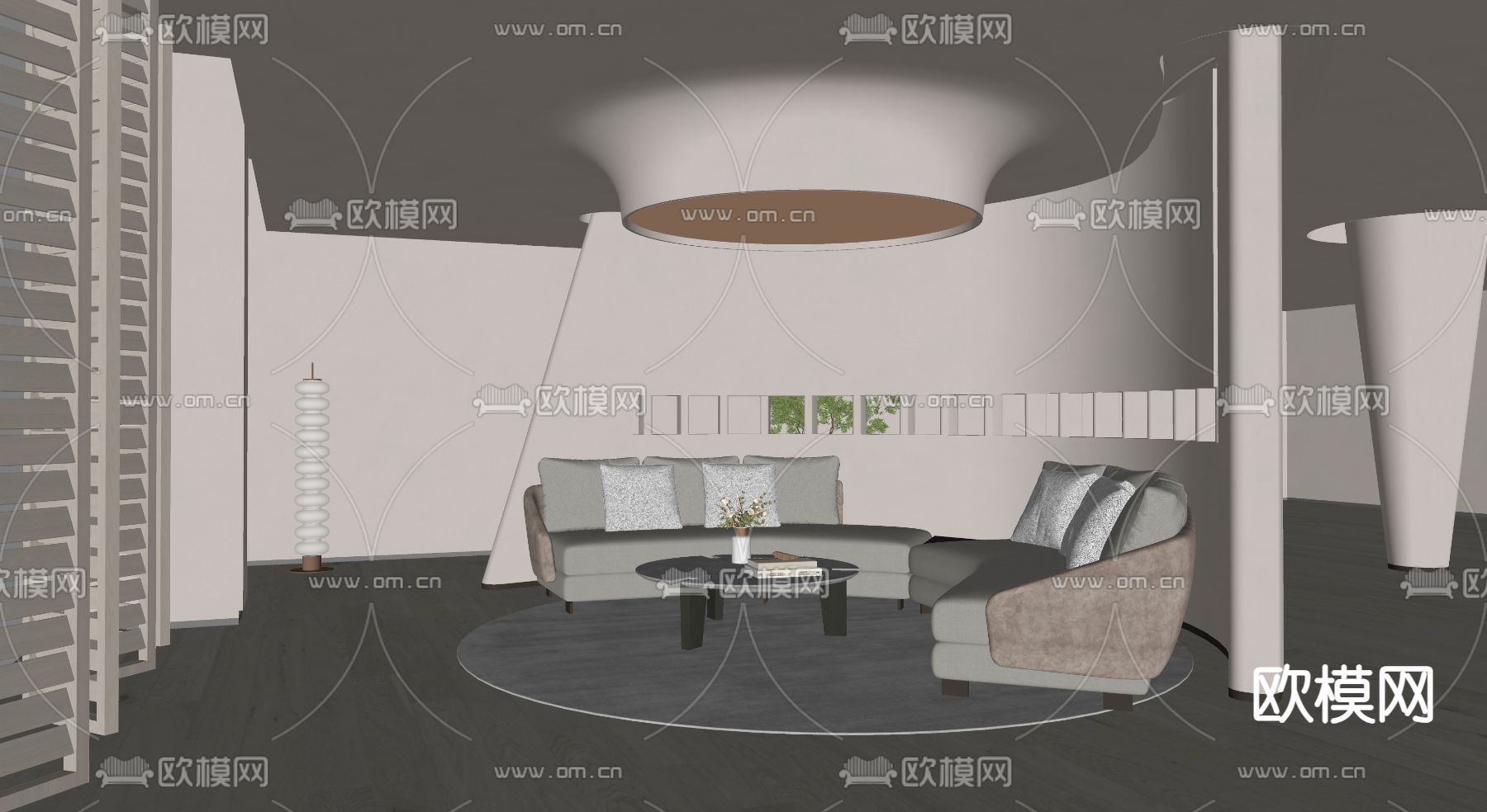 美容院 前台大厅su模型下载（渲染图2）