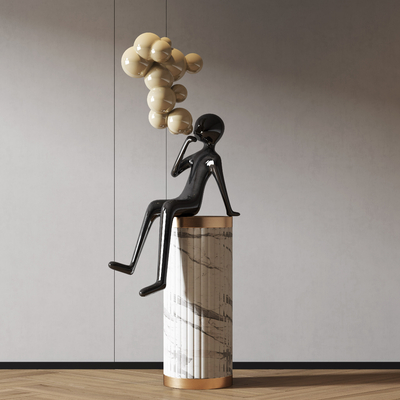  抽象雕塑 潮玩摆件su模型 