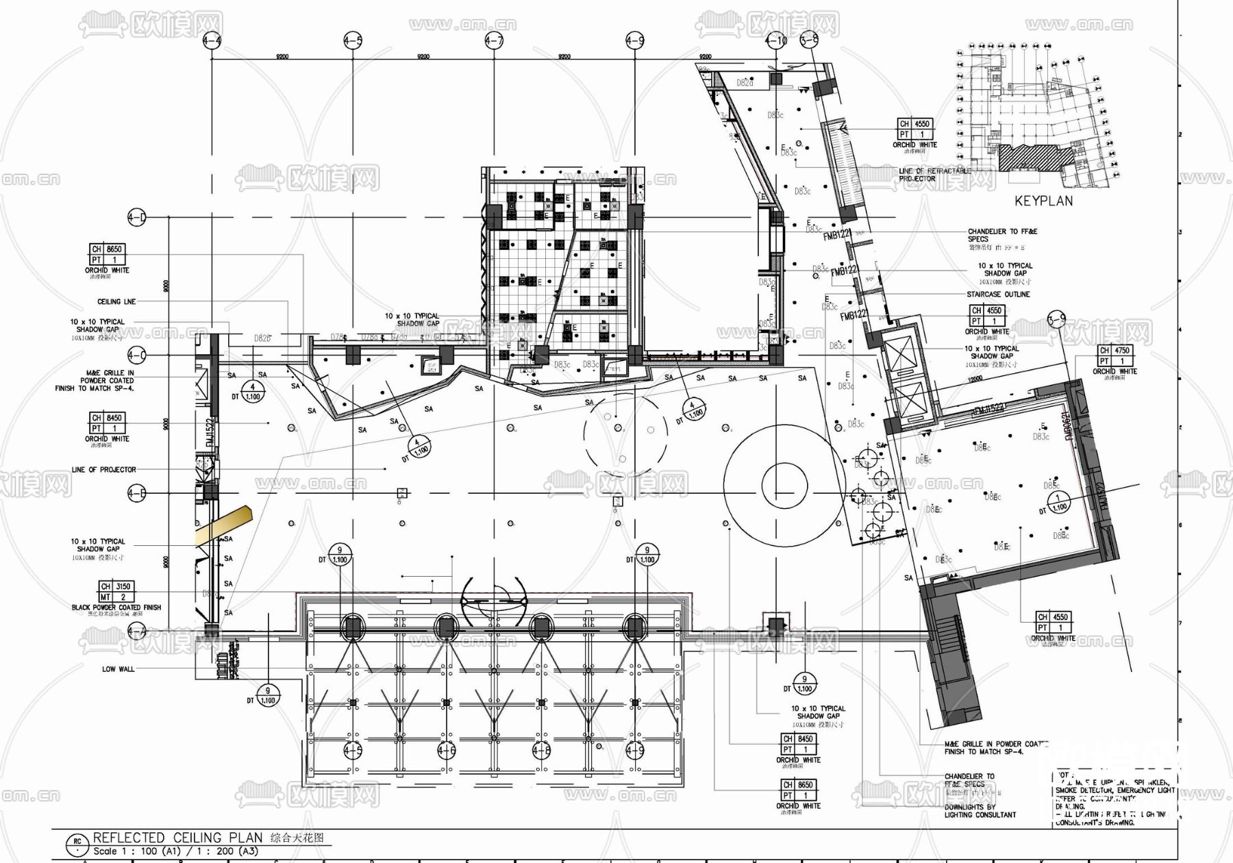 HBA酒店大堂吧室内CAD施工图下载（渲染图2）