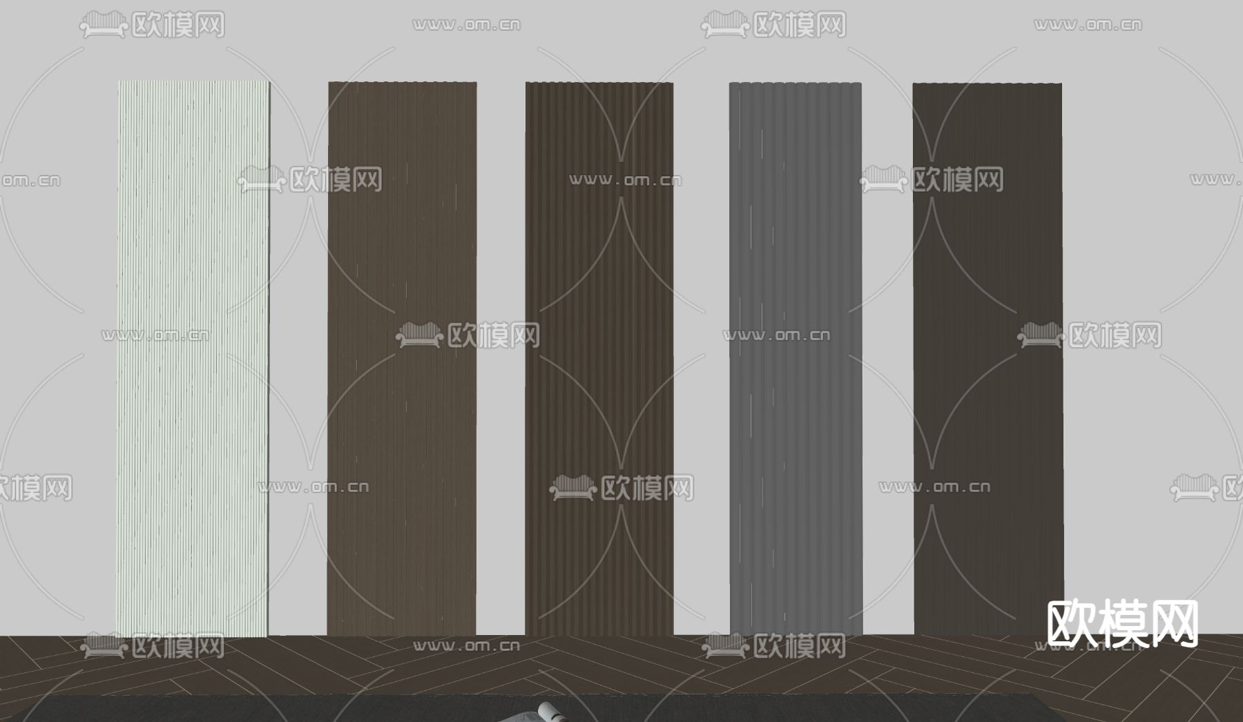 护墙板 格栅板 长城板su模型下载（渲染图2）