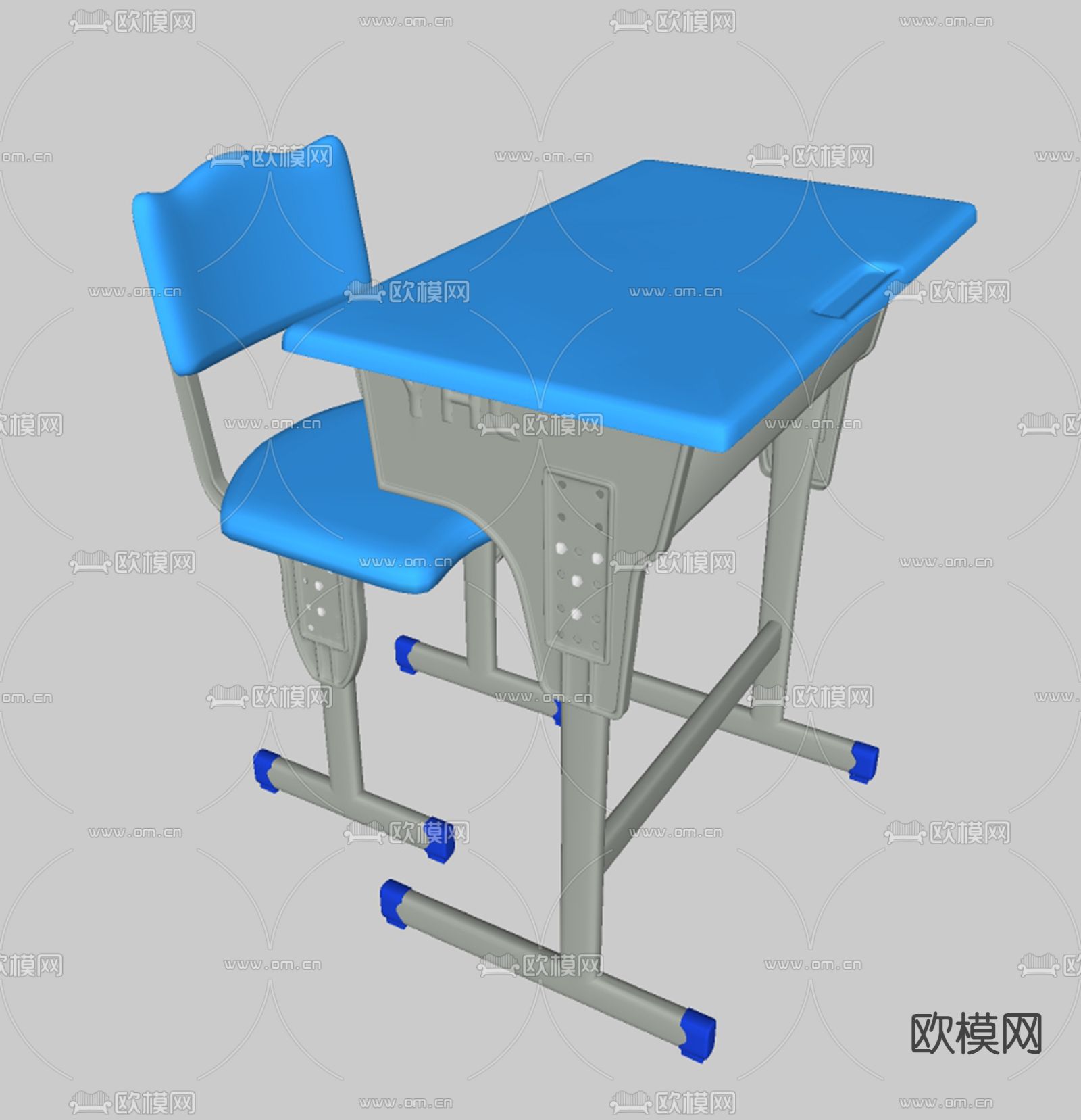 儿童学习桌 课桌椅su模型下载（渲染图2）