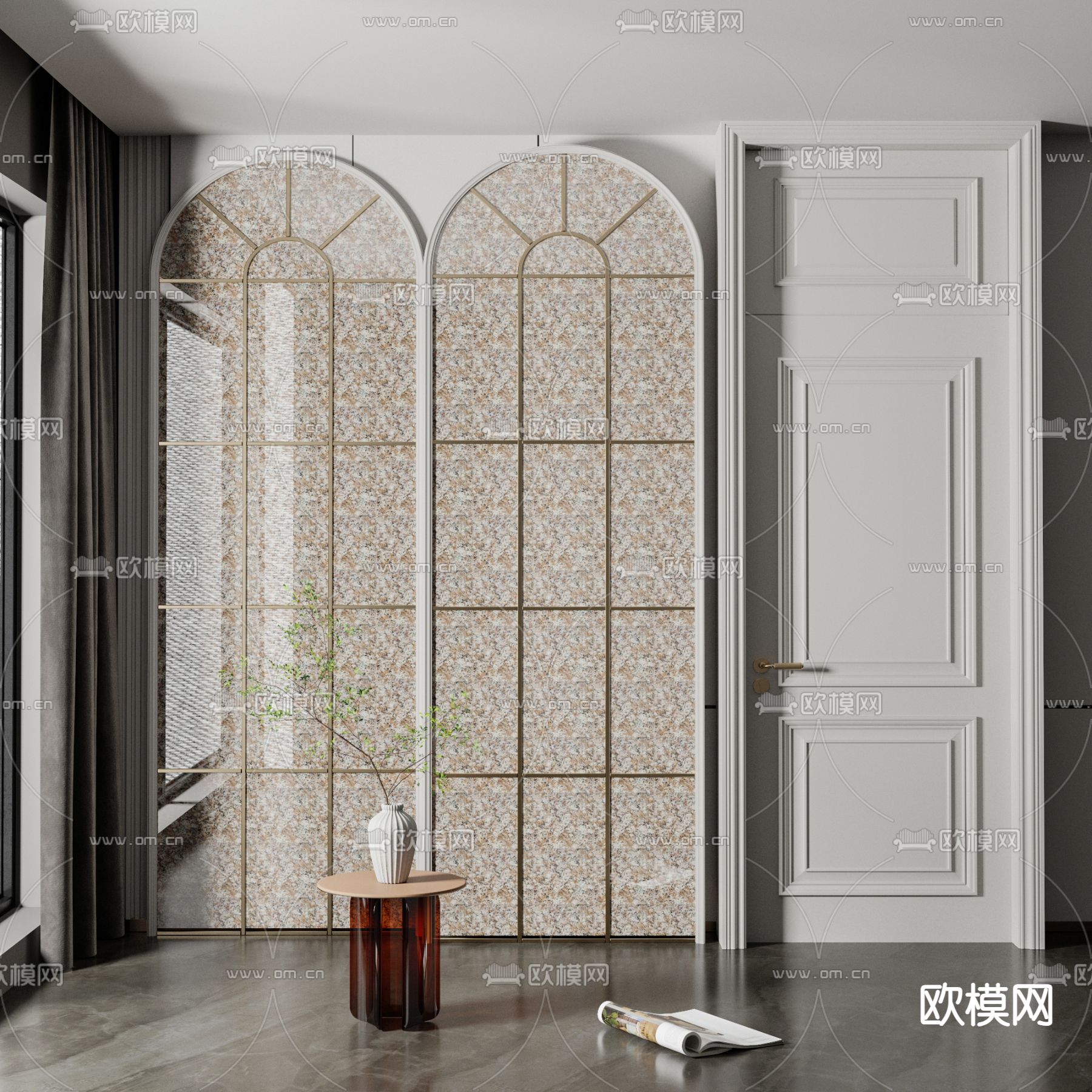 简欧门窗su模型下载（渲染图1）